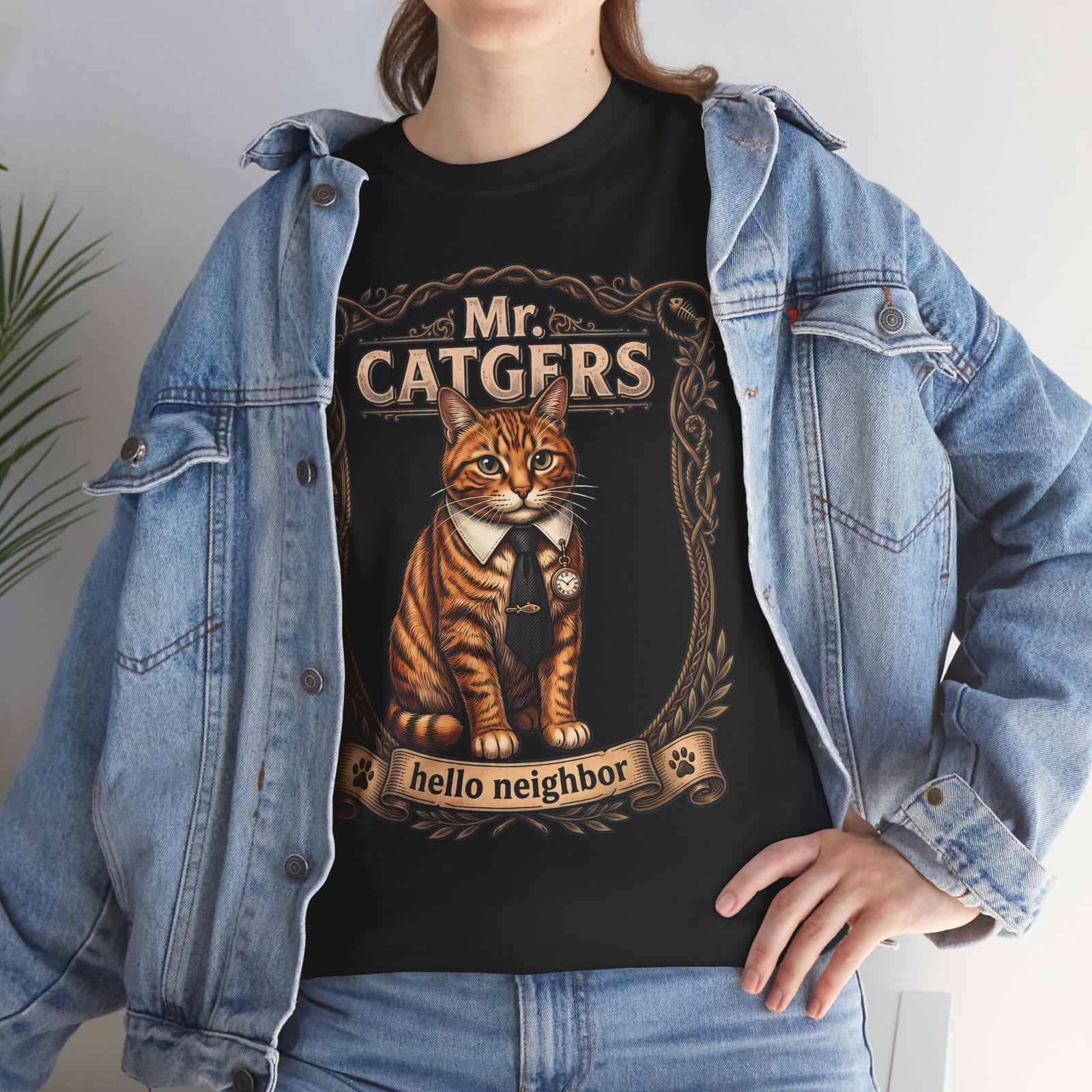 Mr. Catgers Hello Neighbor Tabby Cat Shirt — Funny Pop Culture T-Shirt