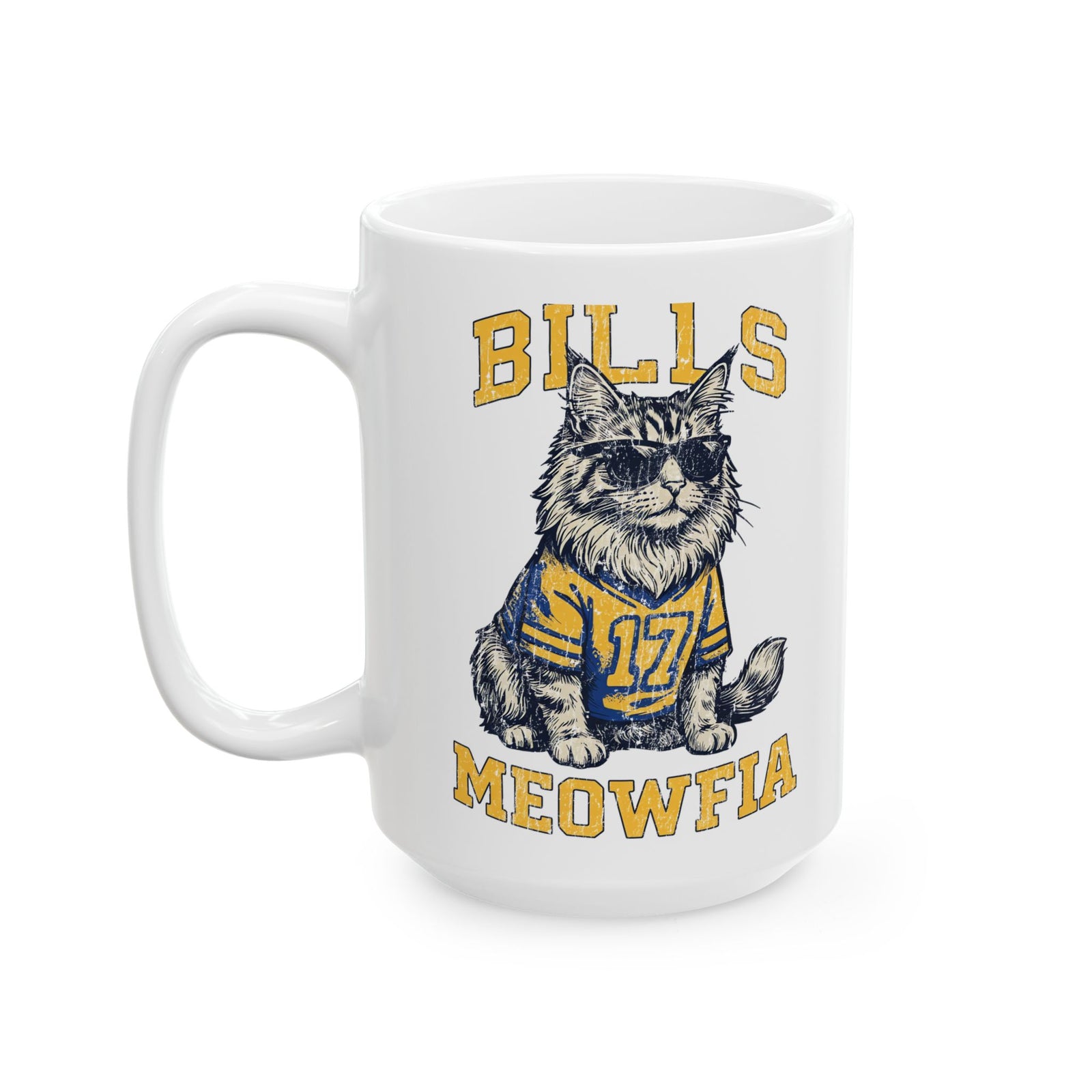 Bills Meowfia Ceramic Mug — Funny Cat Mafia Graphic Mug