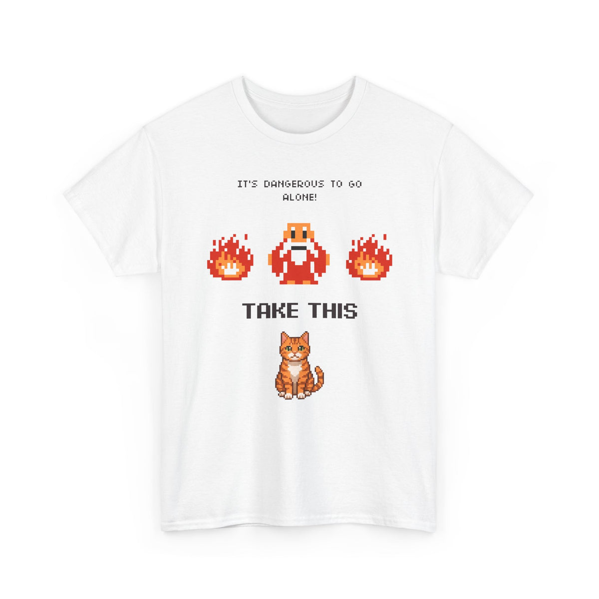 Retro Gamer Cat Shirt, It's Dangerous to Go Alone Take This Cat Tee