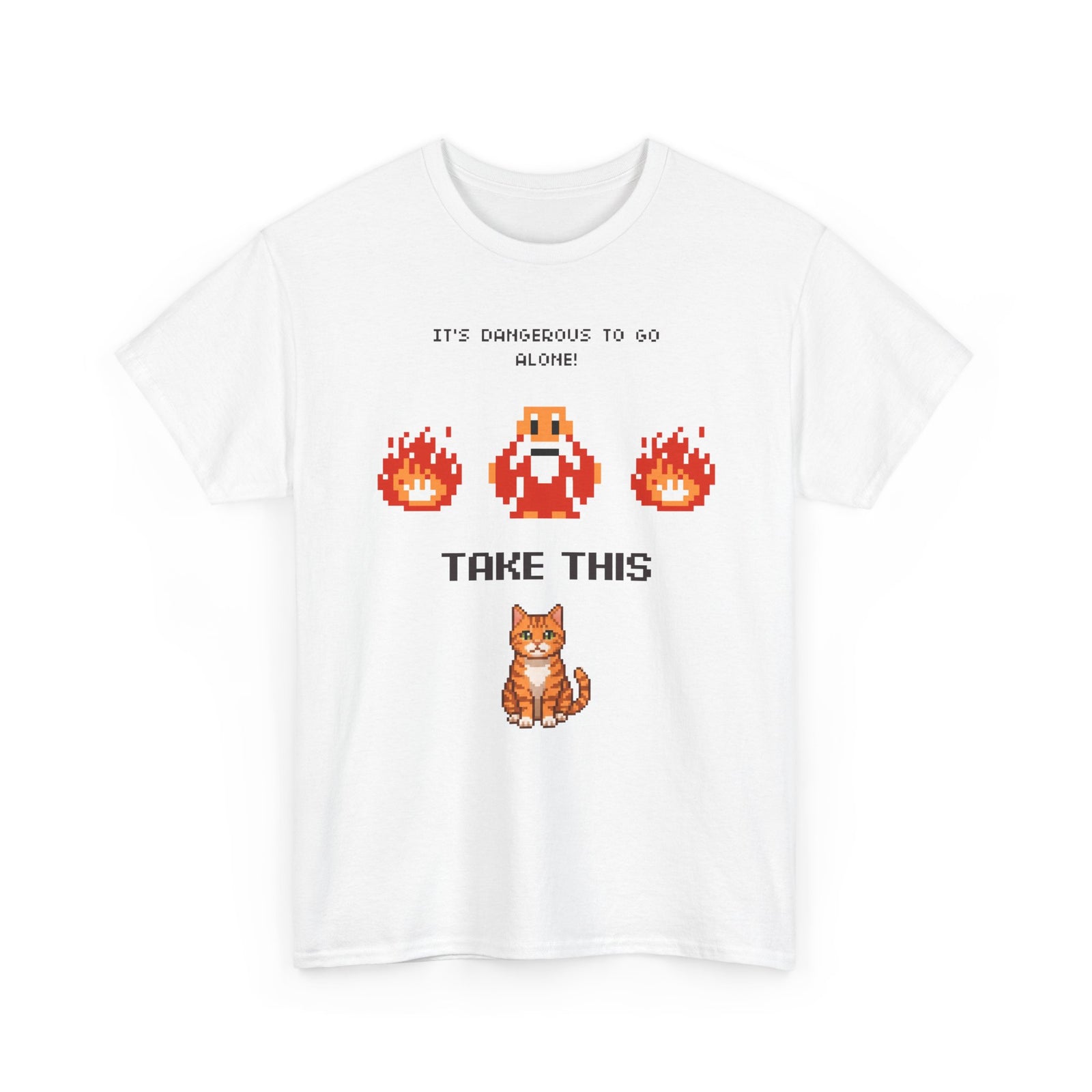 Retro Gamer Cat Shirt, It's Dangerous to Go Alone Take This Cat Tee