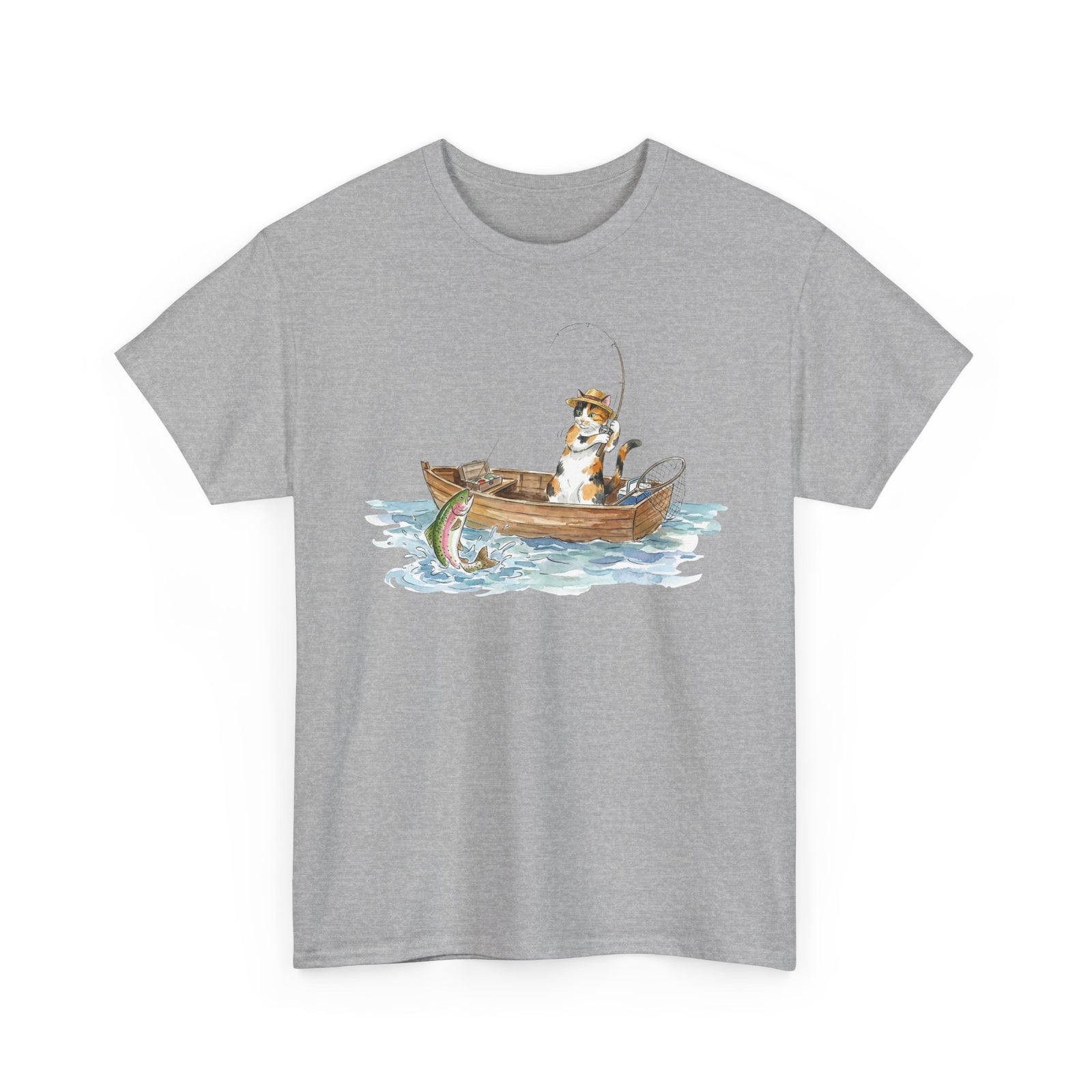 Cat Fishing T-Shirt — Funny Fishing Cat Graphic Tee