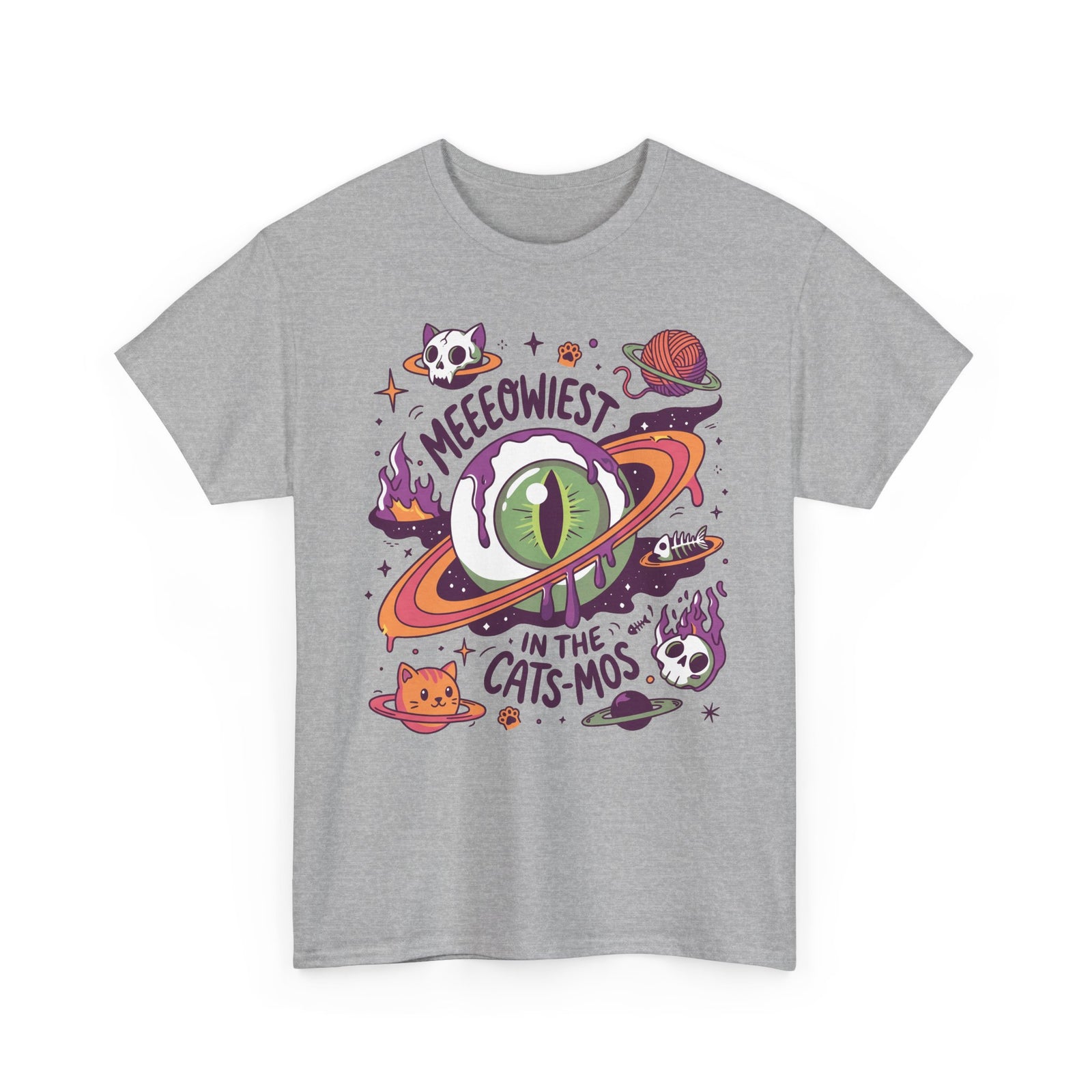 Meeeowiest In The Cats-Mos Shirt — Psychedelic Cosmic Eye Cat T-Shirt