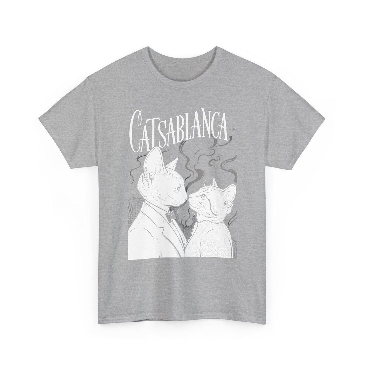 Catsablanca Graphic Tee — Retro Noir Cat Movie Parody T-Shirt