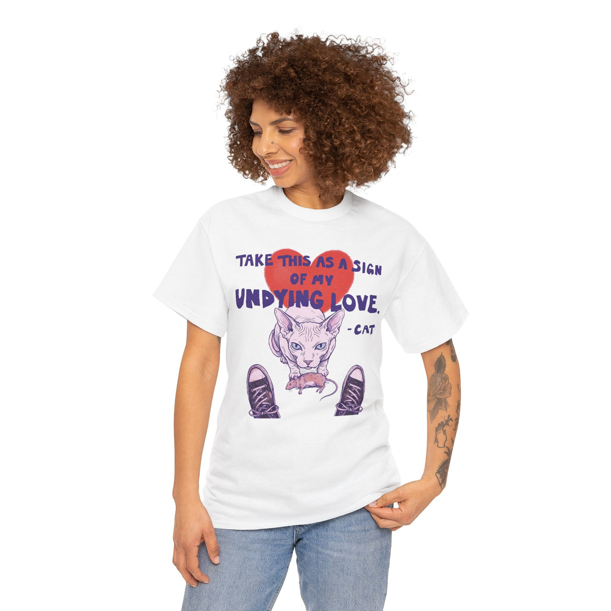 Cat Love Graphic Tee — “Take This as a Sign of My Undying Love”