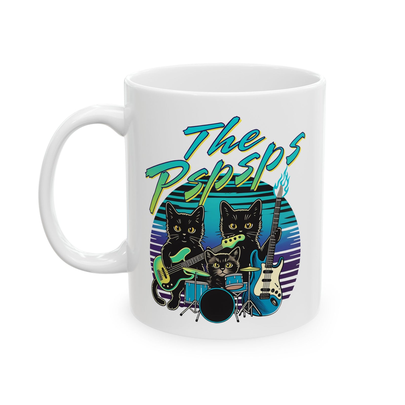 Pspsps Cat Band Ceramic Mug