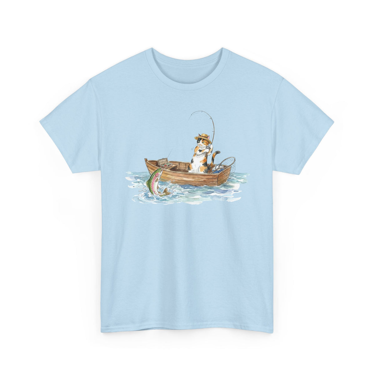 Cat Fishing T-Shirt — Funny Fishing Cat Graphic Tee