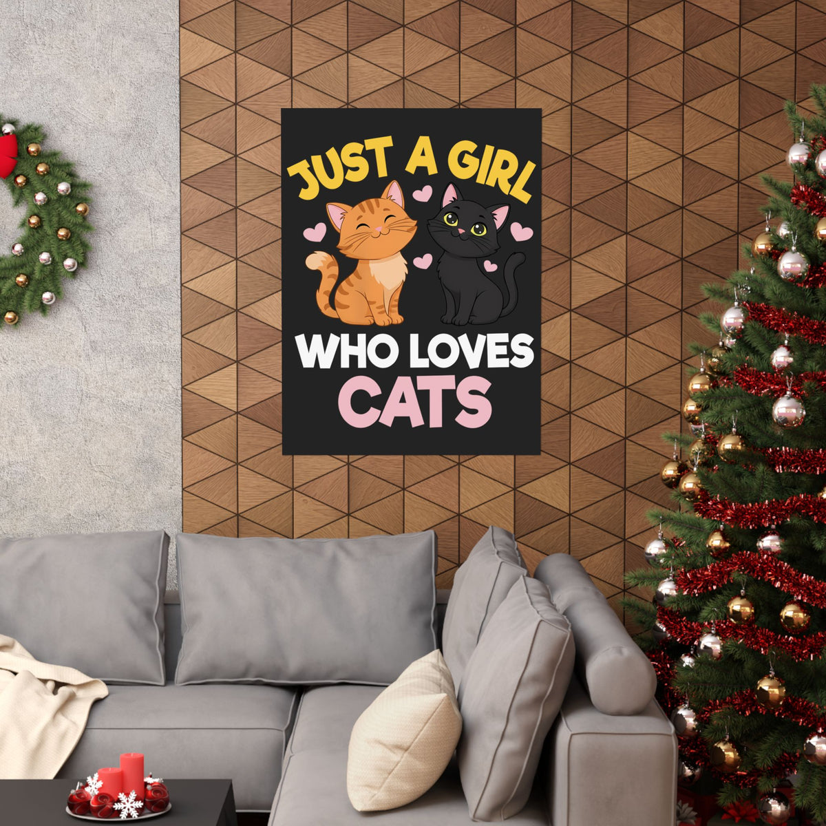 Just a Girl Who Loves Cats Poster — Cute Cat Lover Poster
