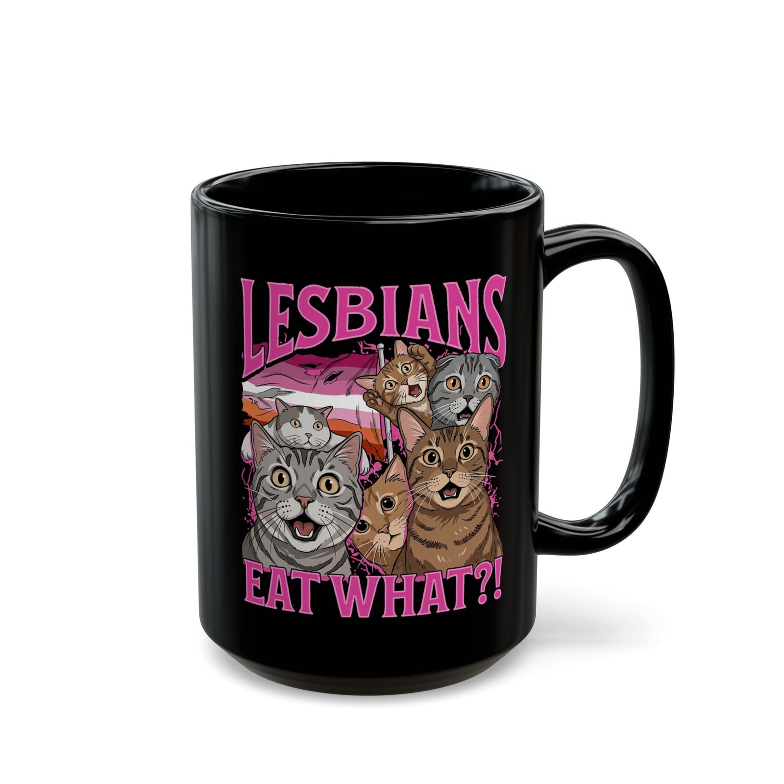 Funny Cat Pride Black Mug