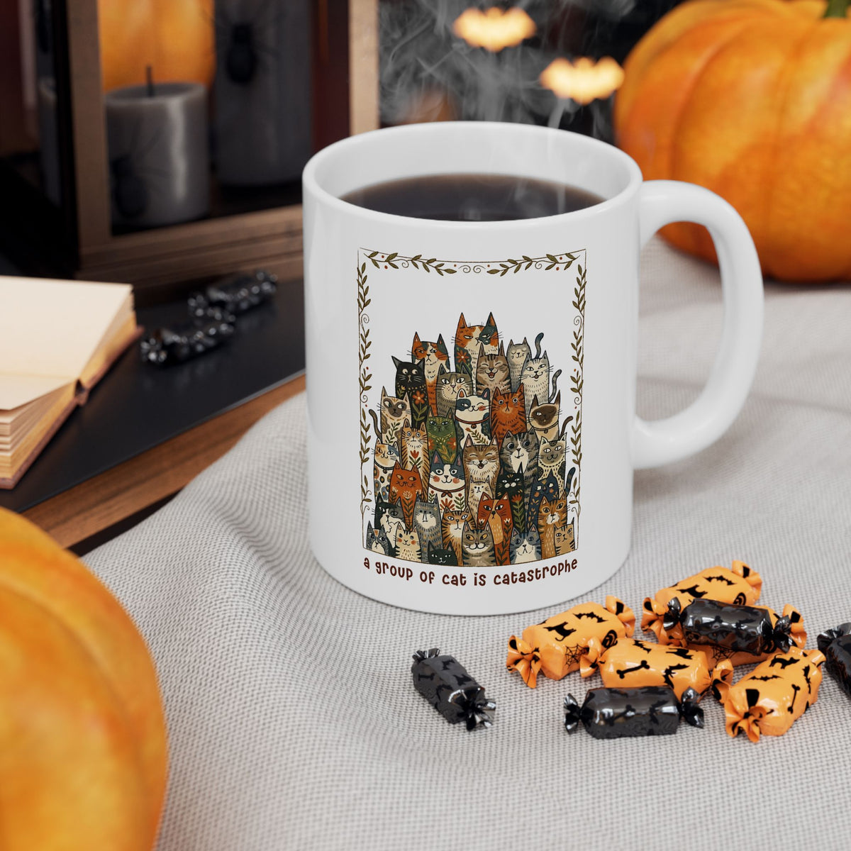 'A Group of Cats Is Catastrophe' Ceramic Mug — Funny Cat Lover Mug