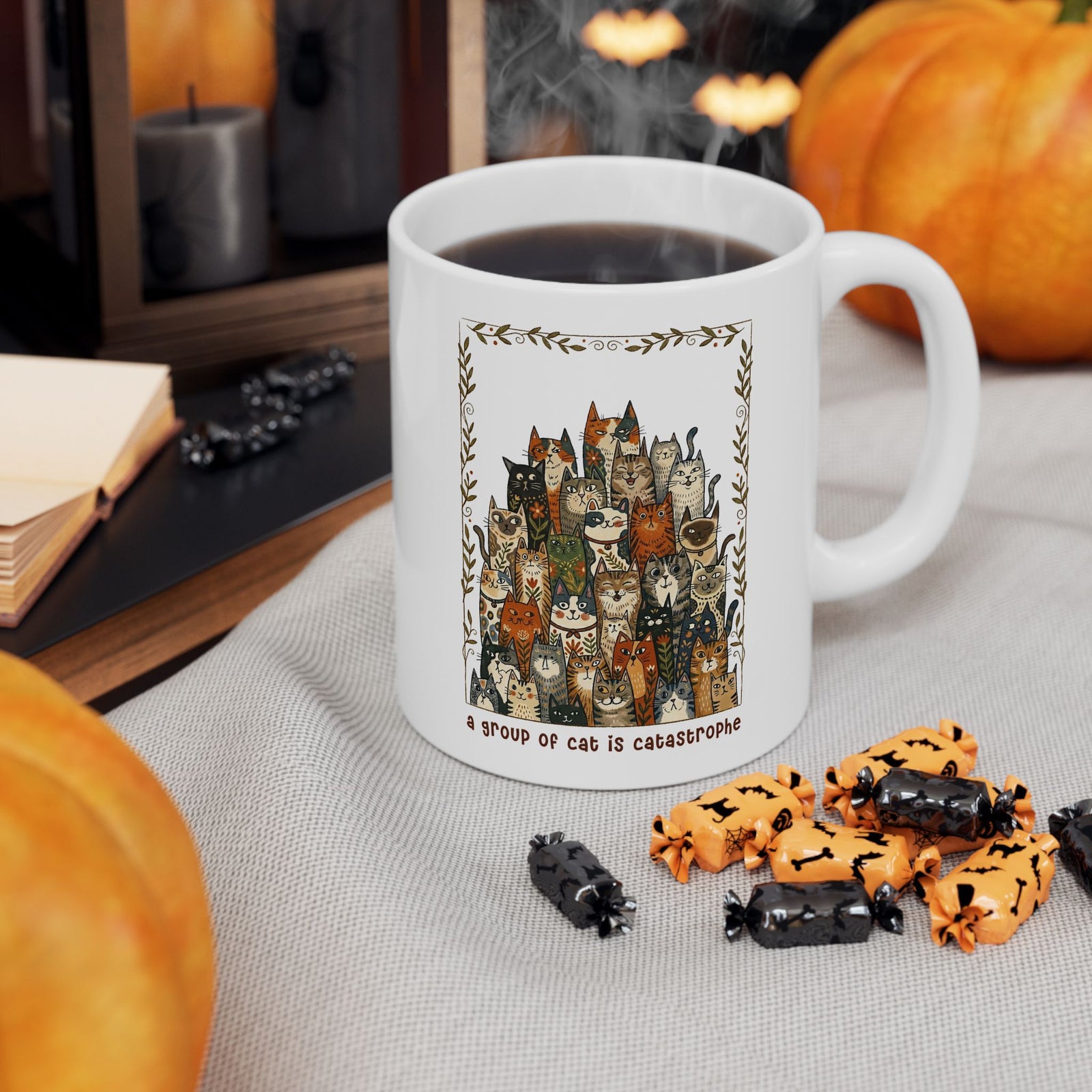 'A Group of Cats Is Catastrophe' Ceramic Mug — Funny Cat Lover Mug