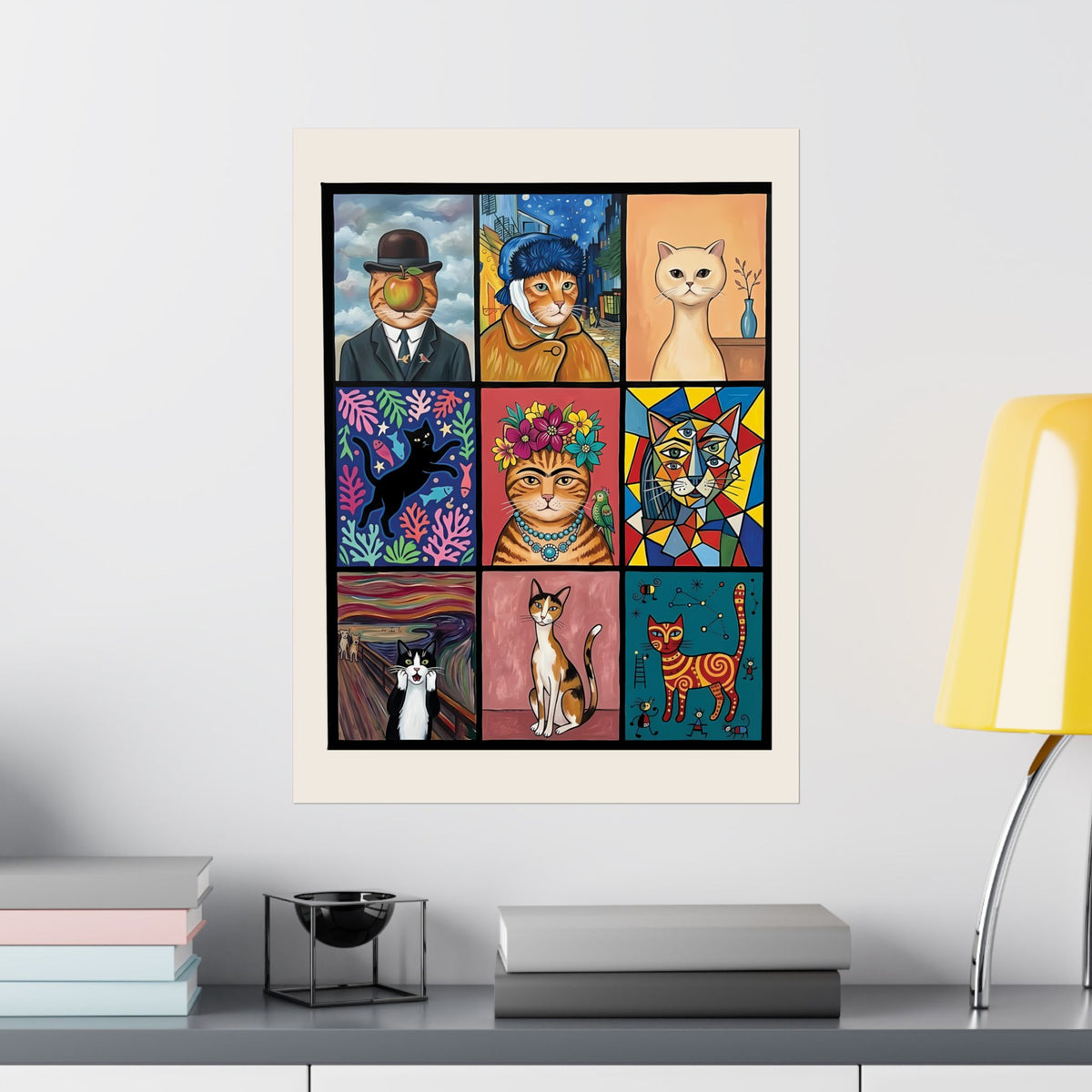 Cats & Art Graphic Poster — Artworks and Cats Design