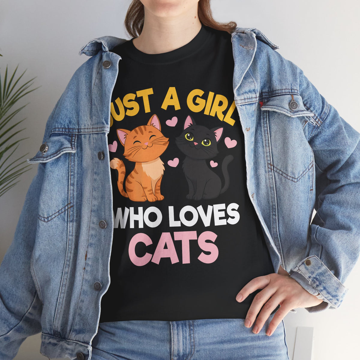 Just a Girl Who Loves Cats T-Shirt — Cute Cat Lover Tee