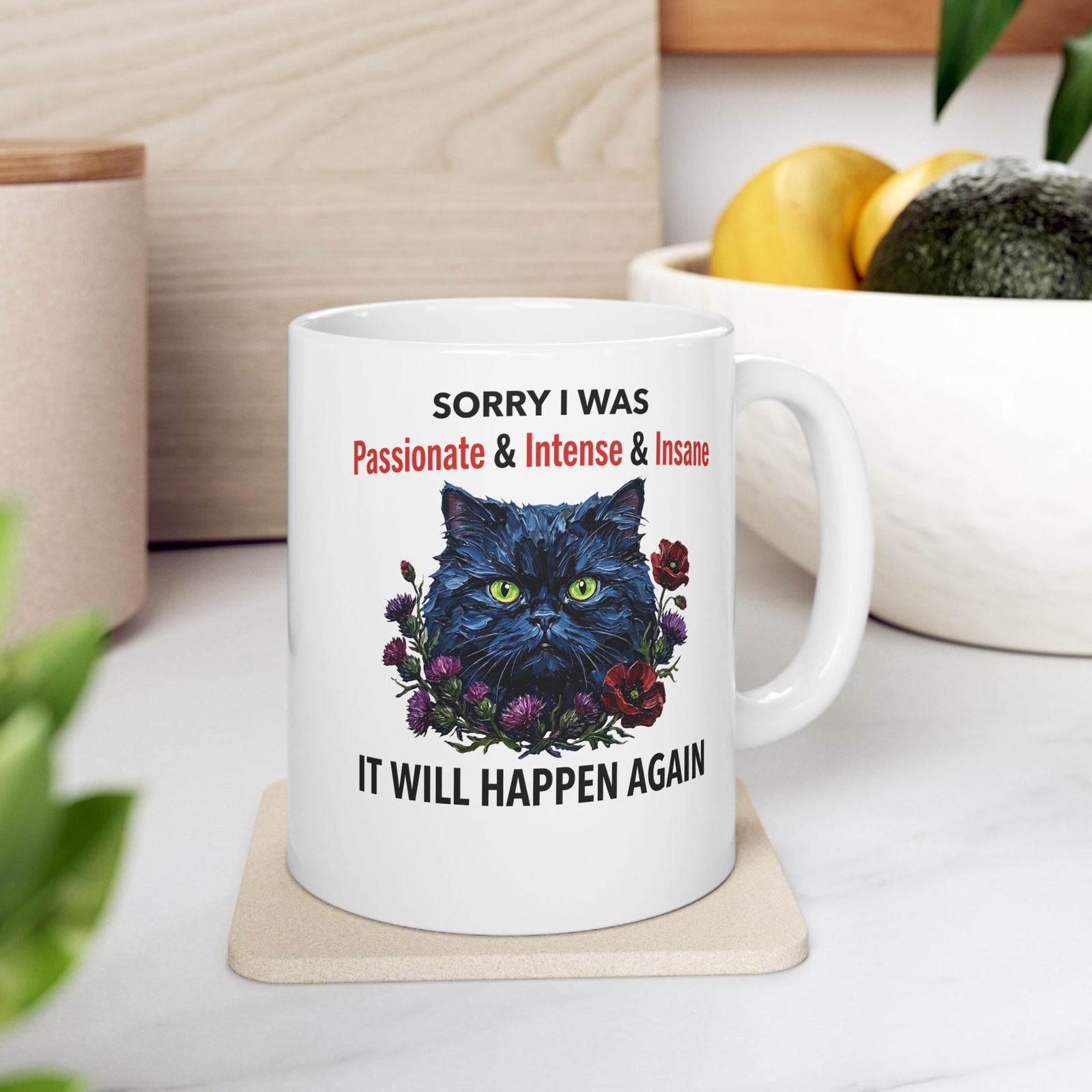 Passionate Black Cat Mug