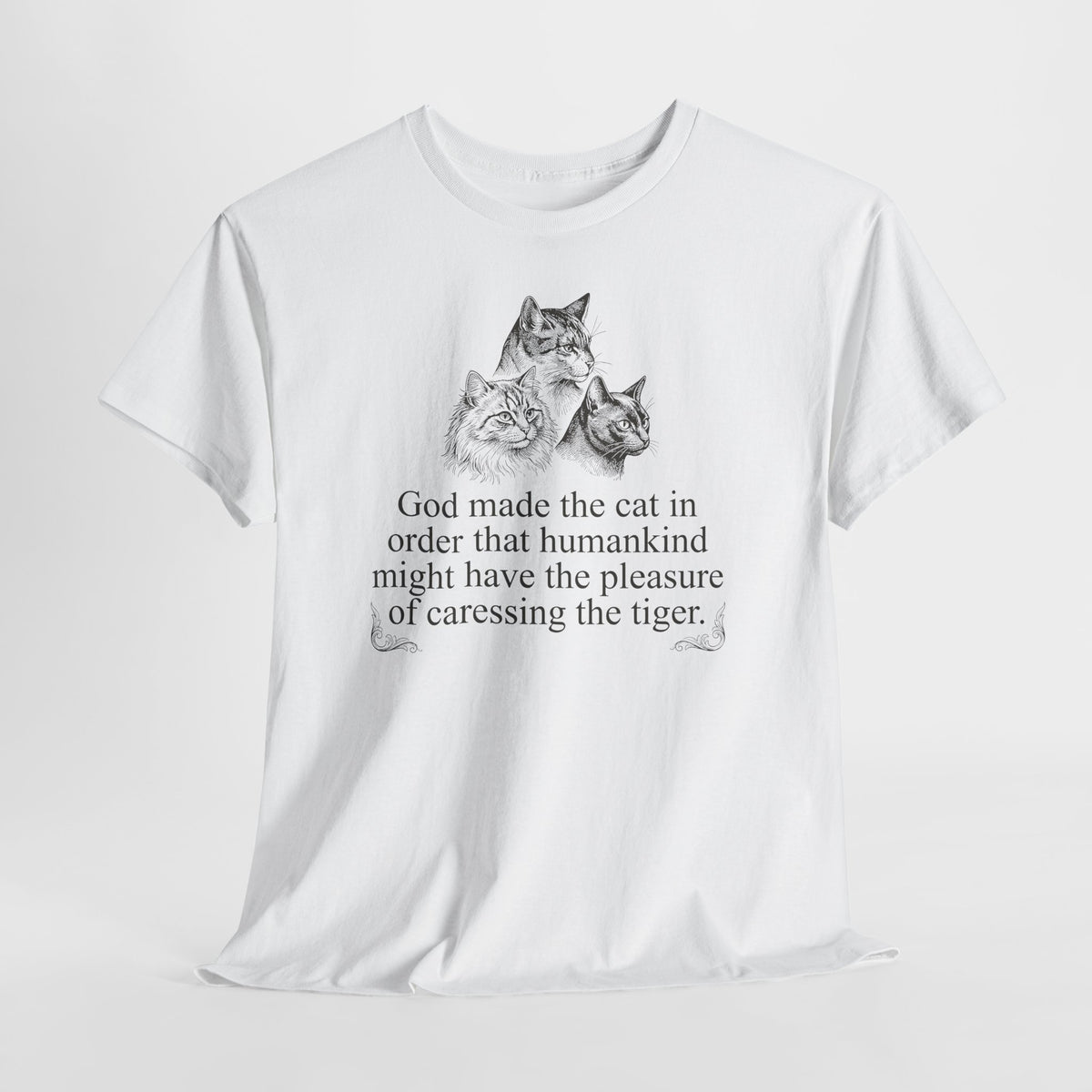 Vintage Sketch Cats with "God made the cat... Shirt