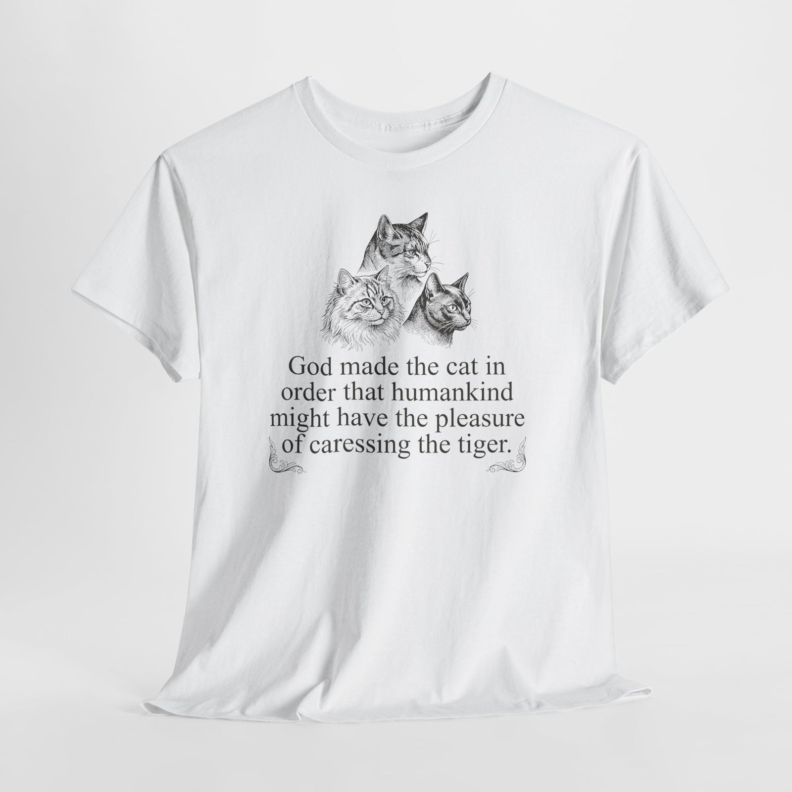 Vintage Sketch Cats with "God made the cat... Shirt