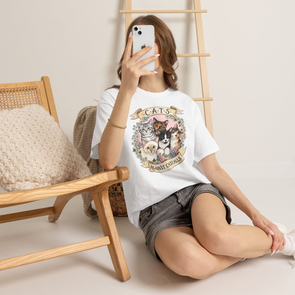 Cat Against Catcalls T-Shirt — Feminist Anti-Harassment Tee