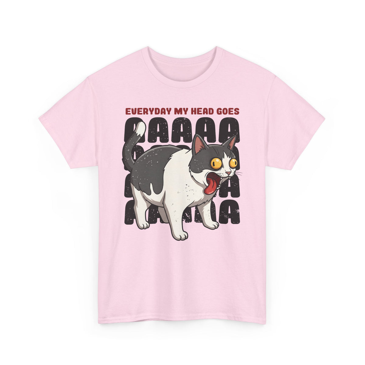 Everyday My Head Goes AAAAA T-Shirt — Funny Screaming Tuxedo Cat Tee