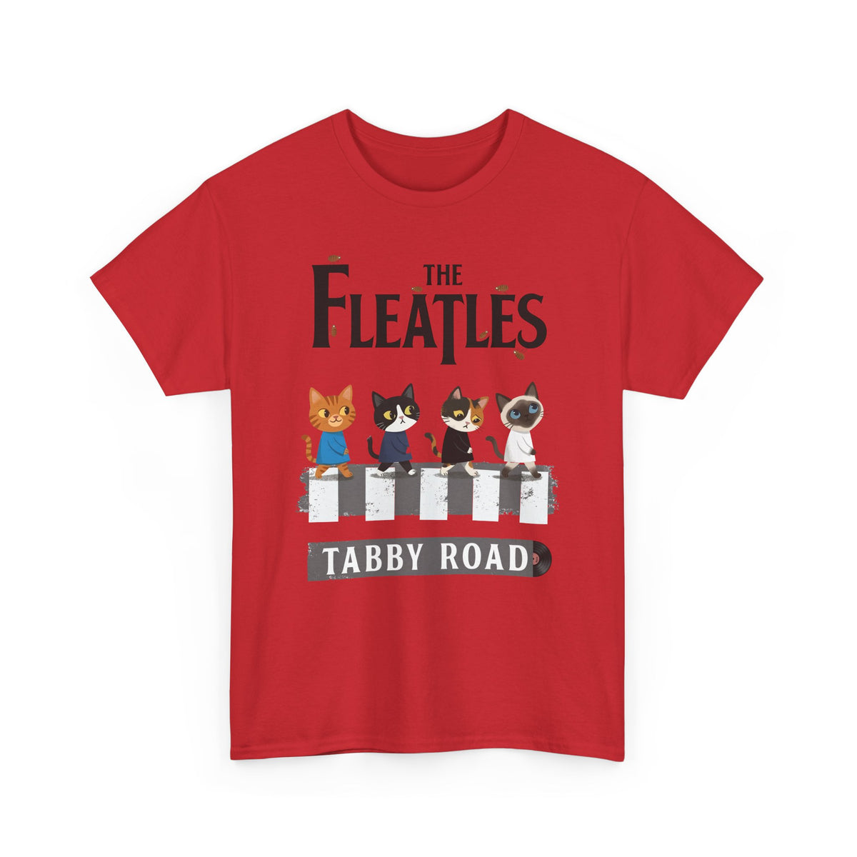 Fleatles Parody Cat T-Shirt — Retro Beatles-Inspired Cat Band Tee