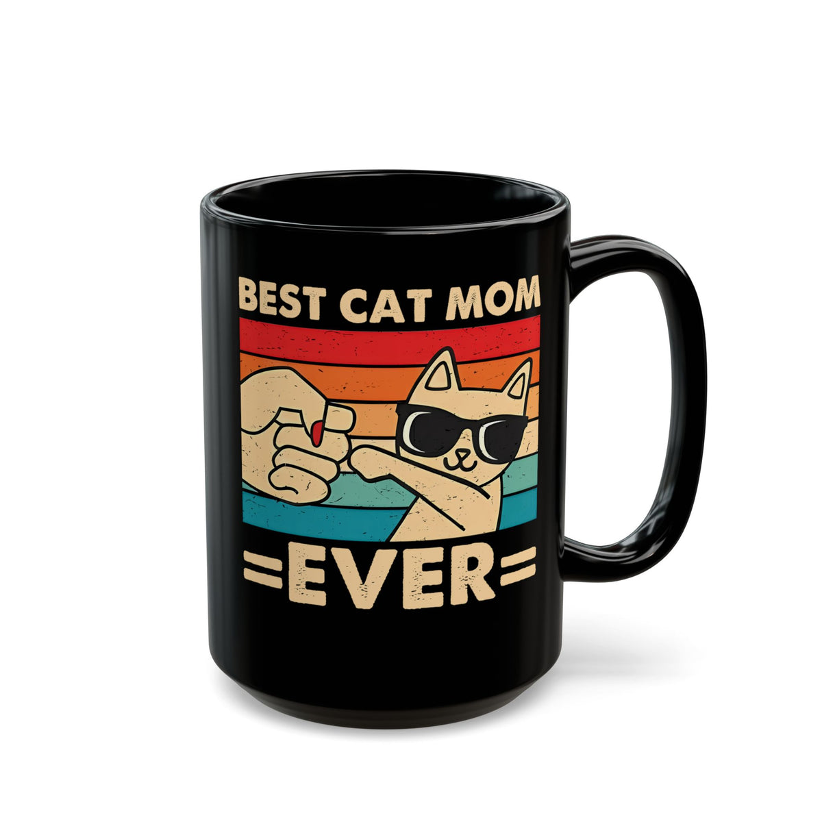 Best Cat Mom Ever Black Mug — Cute Cat Mom Gift