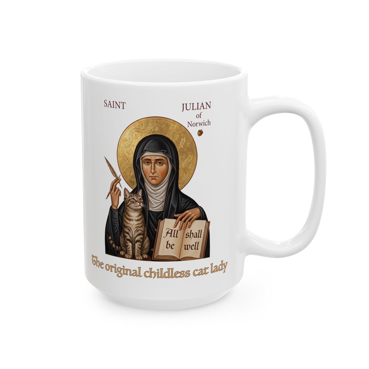 Saint Julian of Norwich Cat Lady Ceramic Mug — The Original Childless Cat Lady