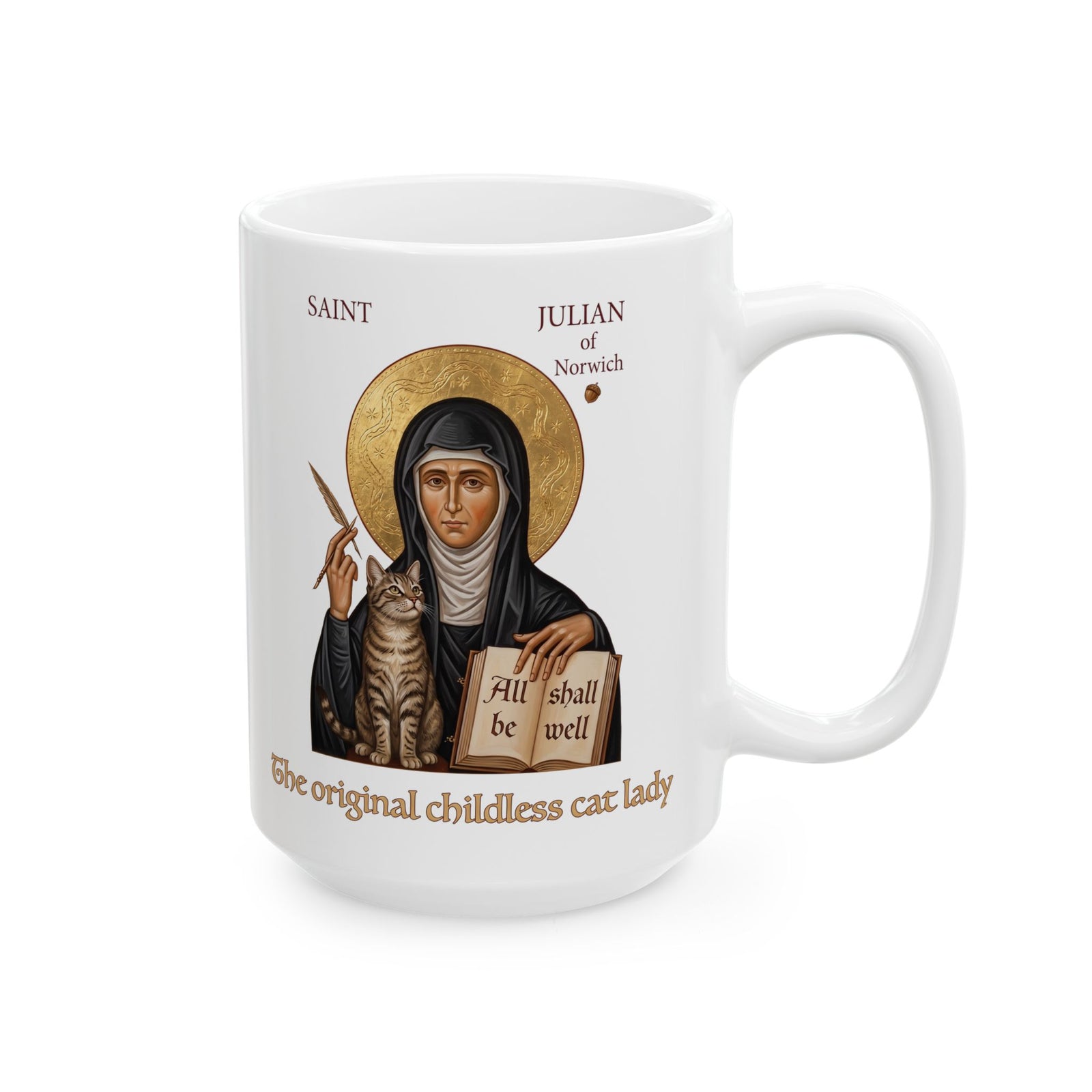 Saint Julian of Norwich Cat Lady Ceramic Mug — The Original Childless Cat Lady