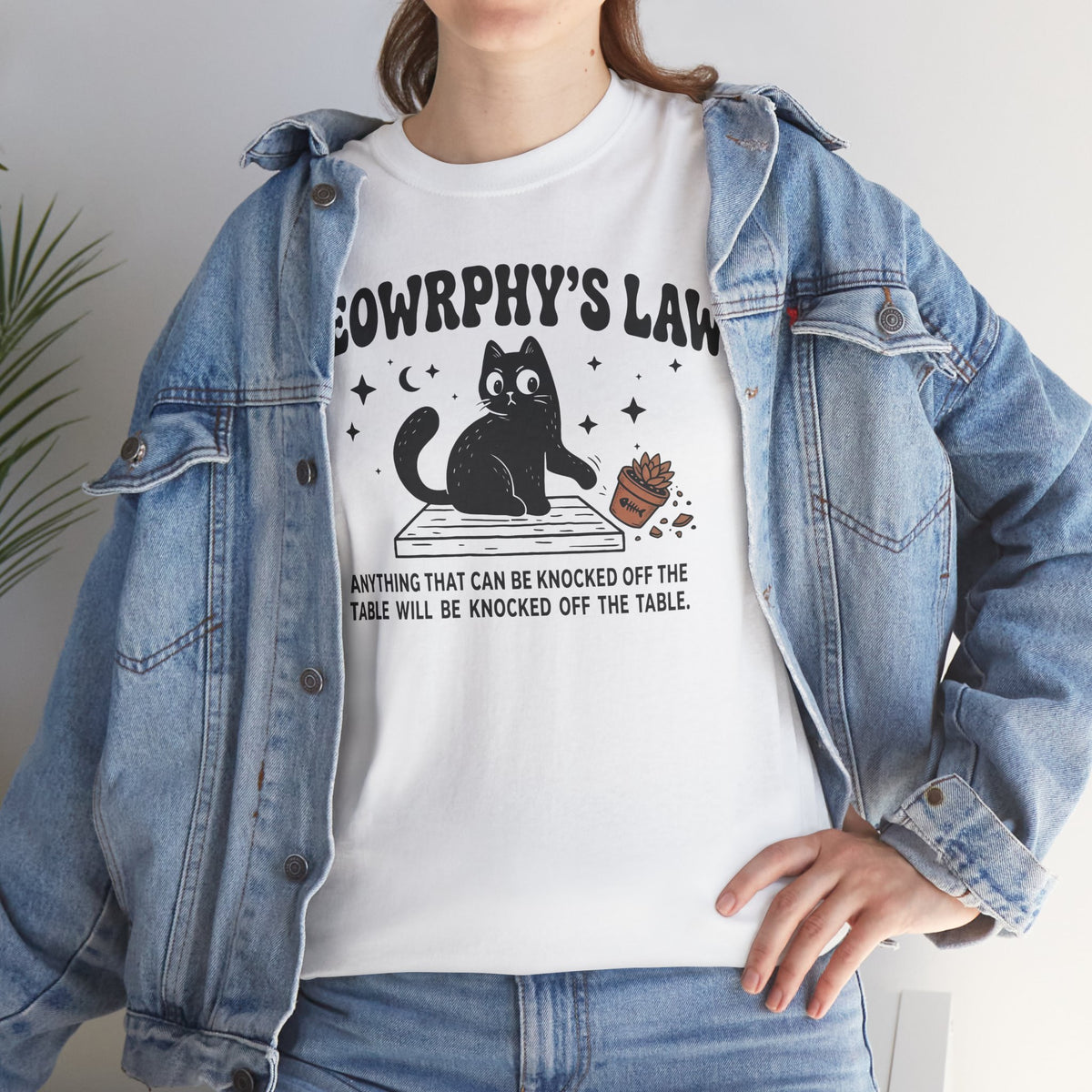 Meowrphy's Law T-Shirt — Funny Cat Quote Tee for Cat Lovers