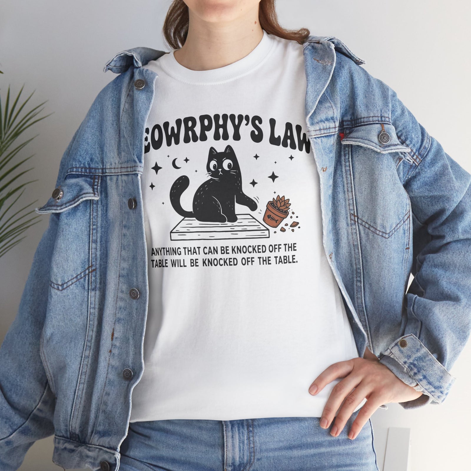 Meowrphy's Law T-Shirt — Funny Cat Quote Tee for Cat Lovers