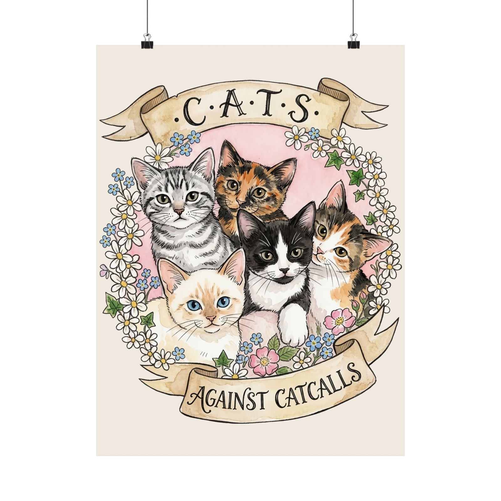Cat Against Catcalls Poster — Feminist Anti-Harassment Poster