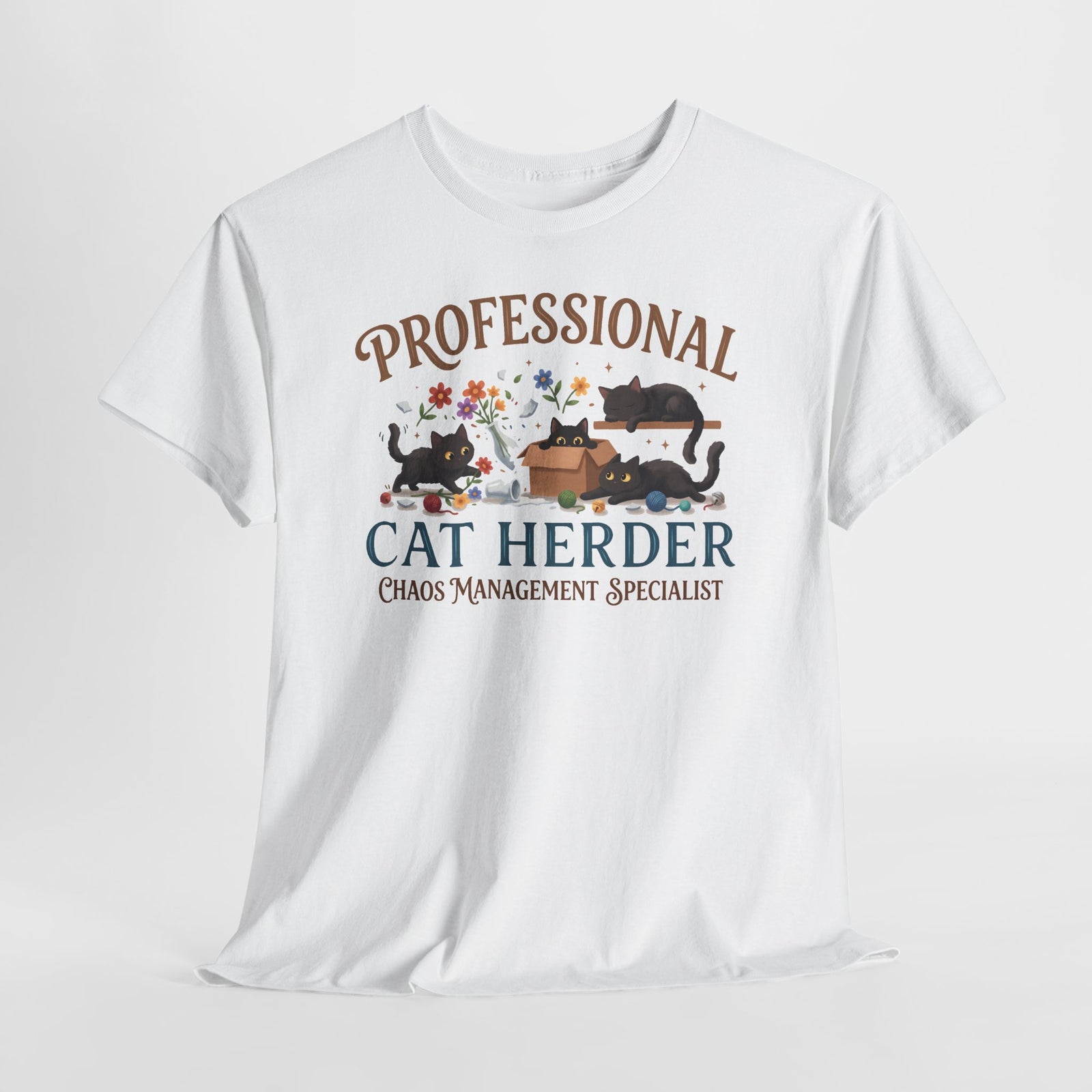 Professional Cat Herder T-Shirt — Funny Chaos Management Specialist Tee