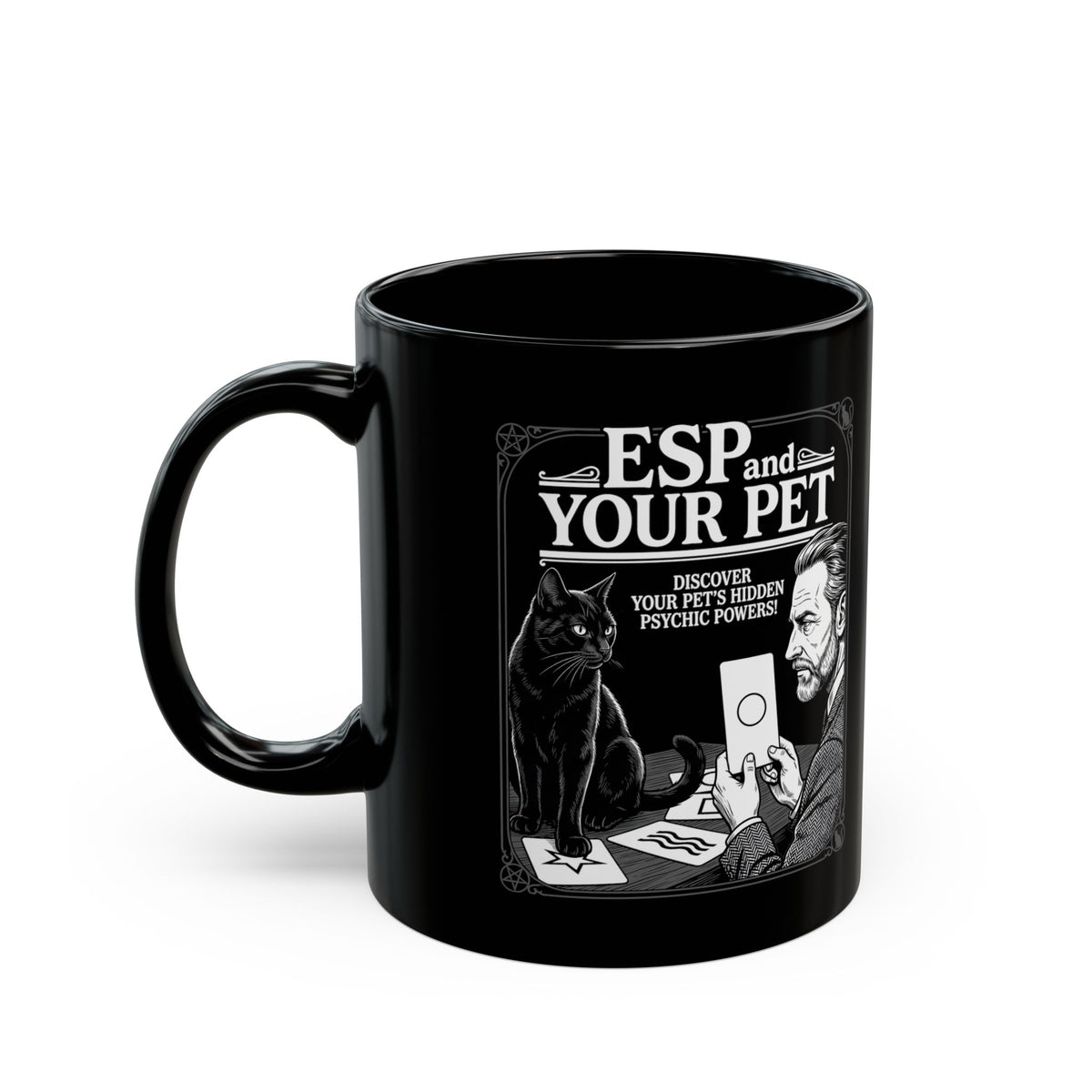 ESP & Your Pet Cat Black Mug — Psychic Cat Lover Mug