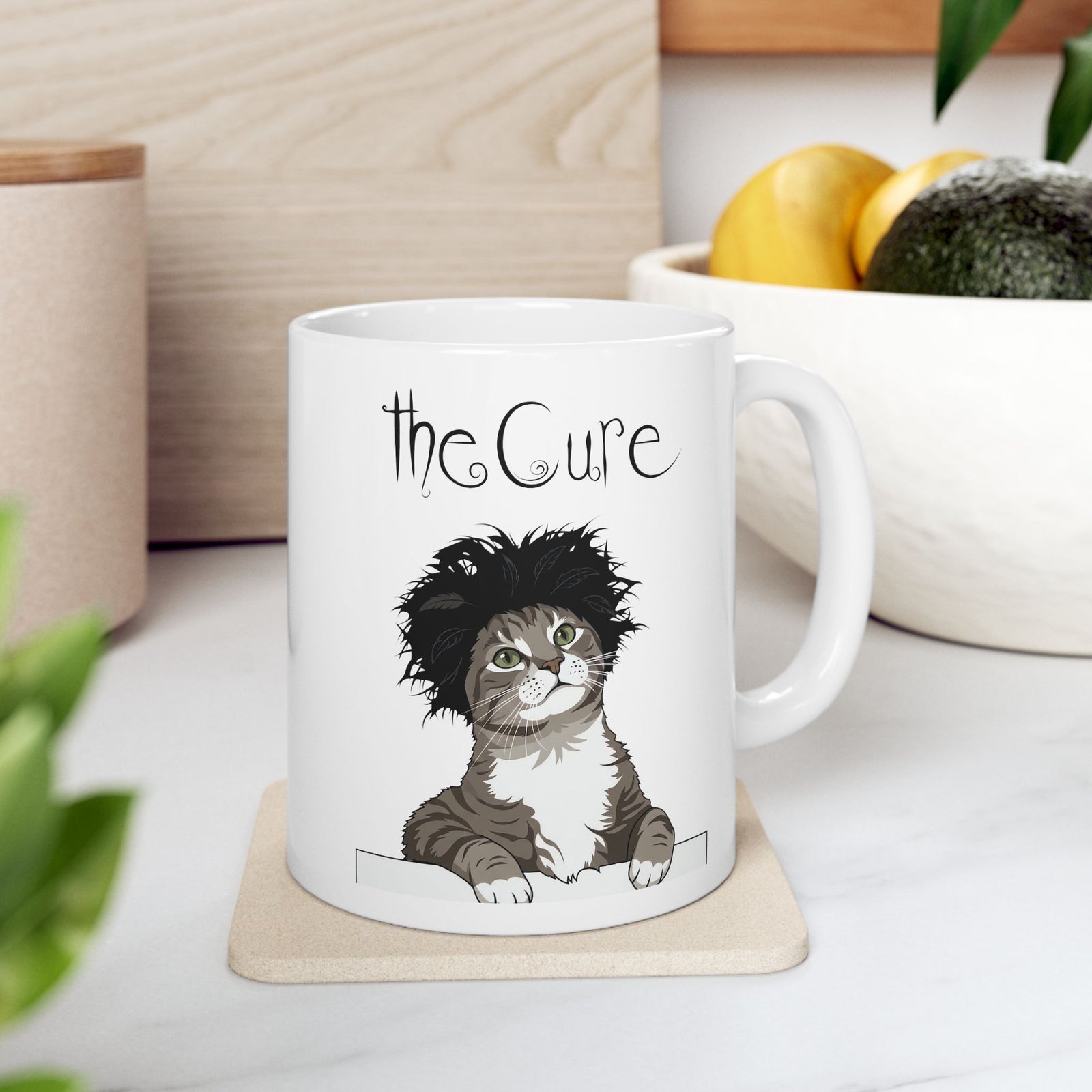 The Cure Kitten Band Mug Cute Cat