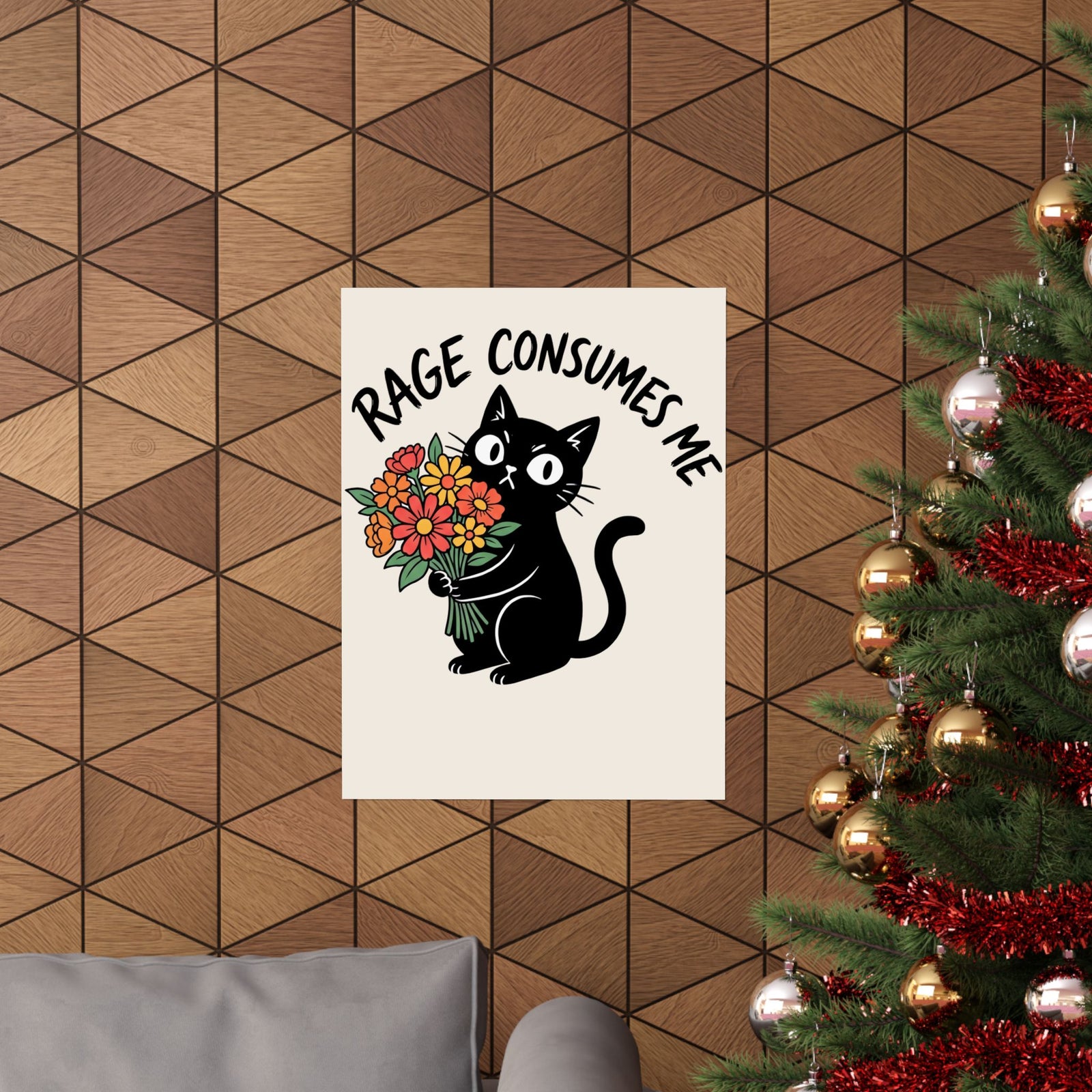 Rage Consumes Me Cat Poster