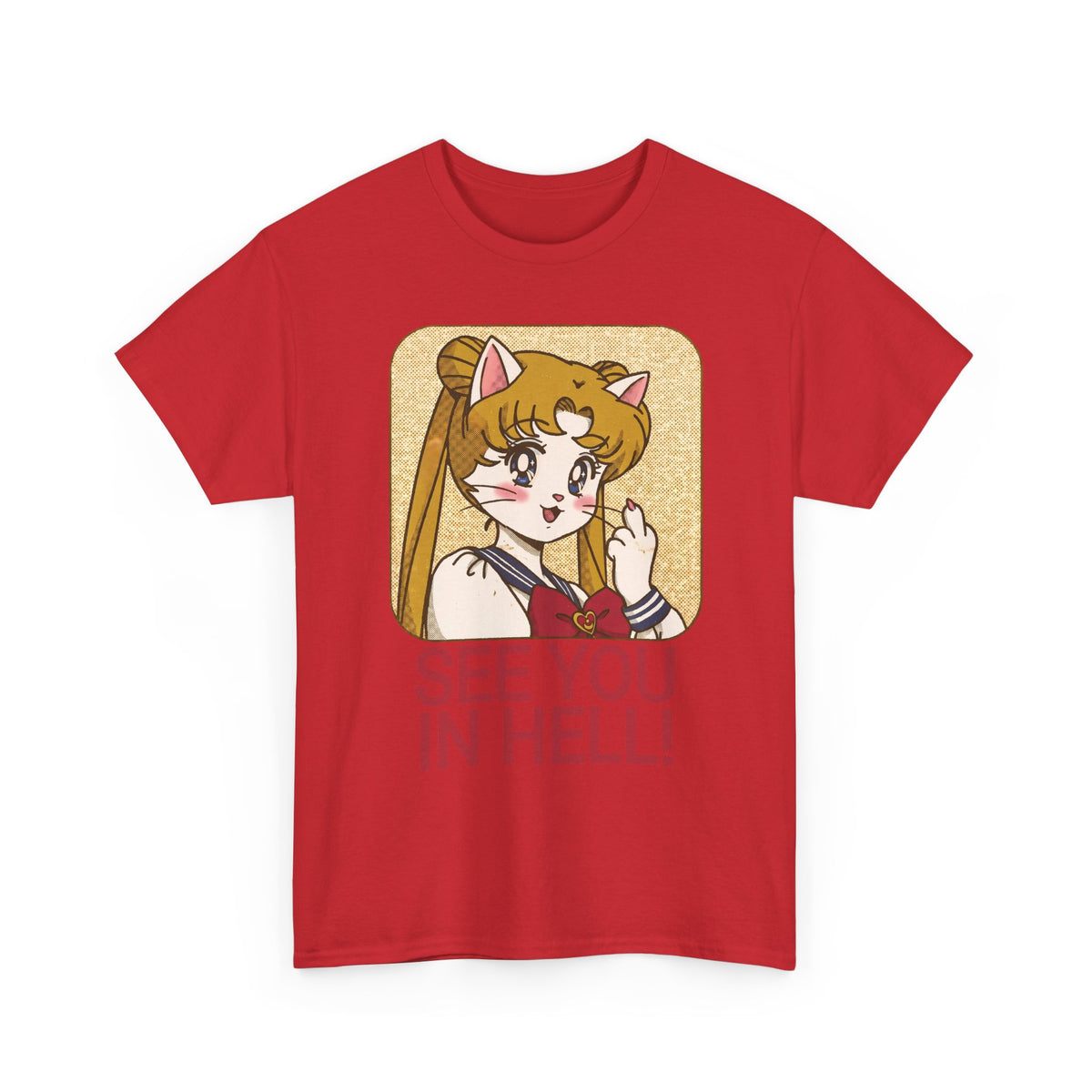 See You In Hell Anime Cat T-Shirt — Cute Magical Girl Parody Graphic