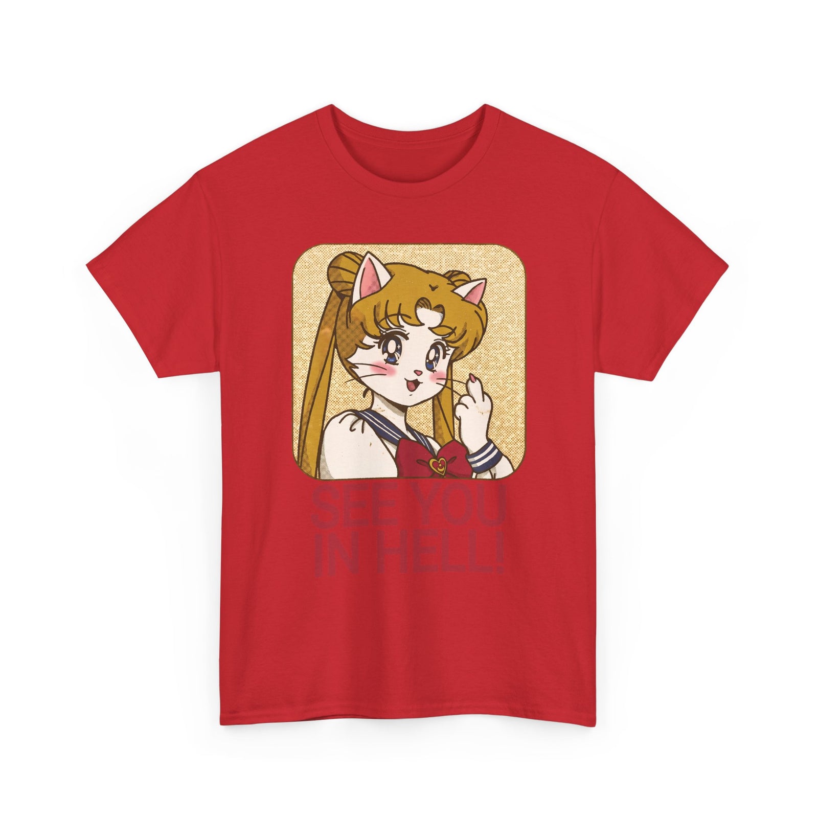 See You In Hell Anime Cat T-Shirt — Cute Magical Girl Parody Graphic