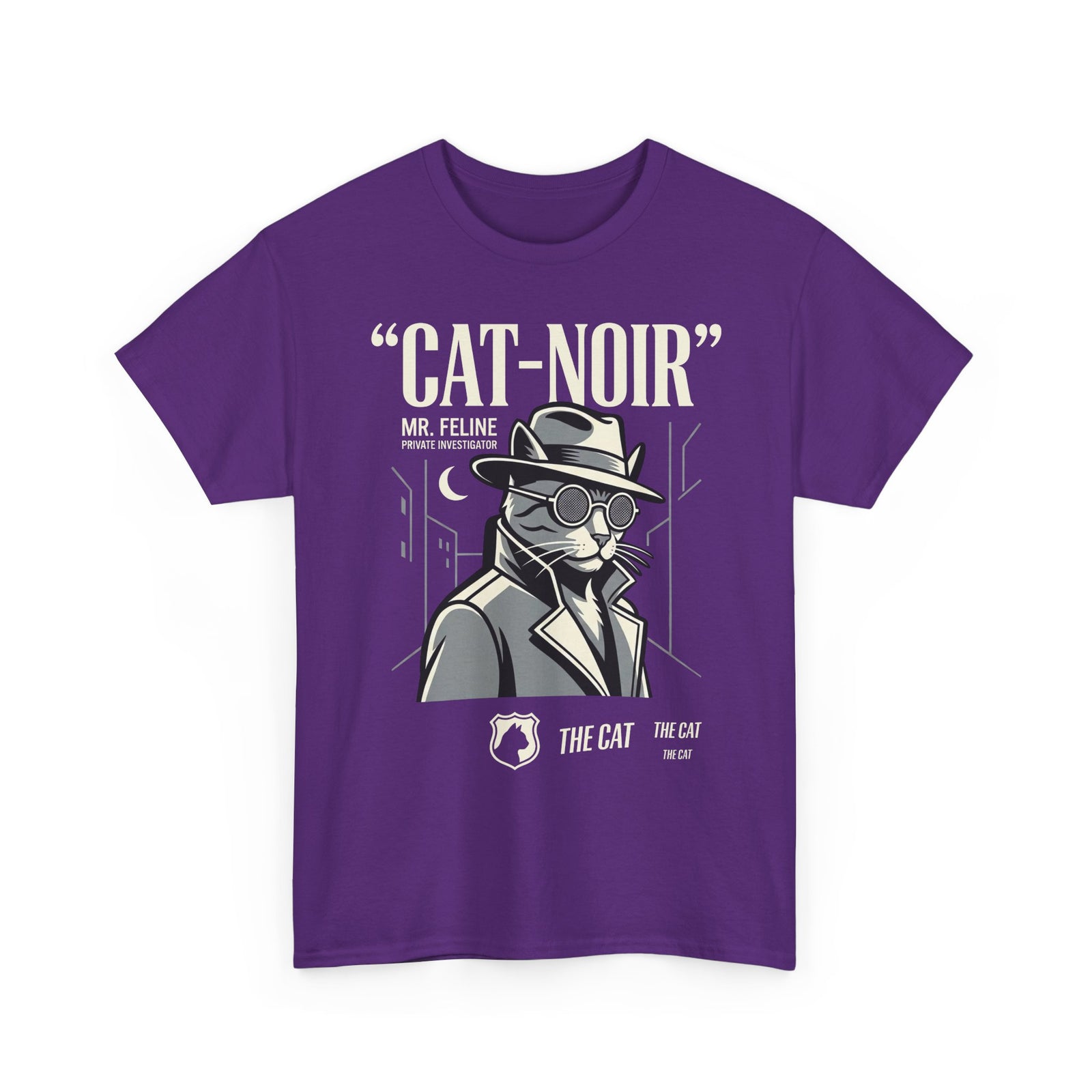 Detective Cat T-Shirt — Vintage Noir Graphic Tee