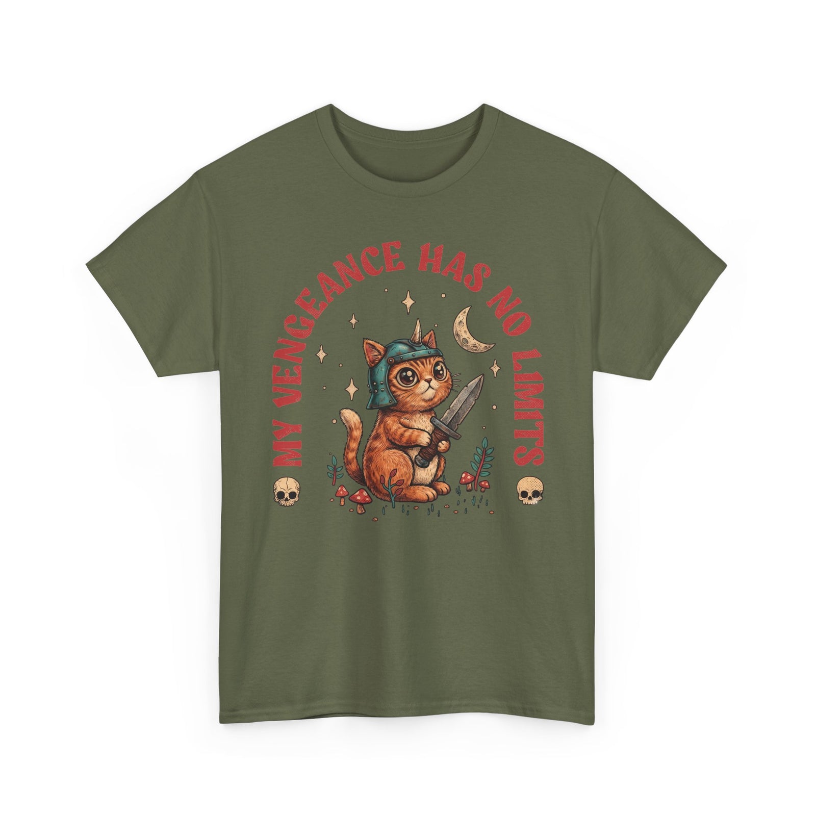My Vengeance Has No Limits Kitten Shirt — Cute Fantasy Warrior Dagger T-Shirt