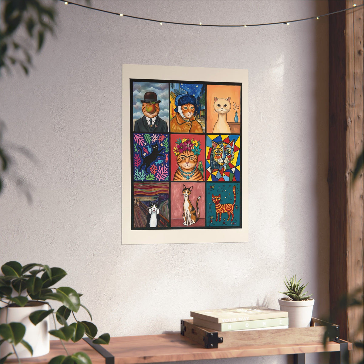 Cats & Art Graphic Poster — Artworks and Cats Design
