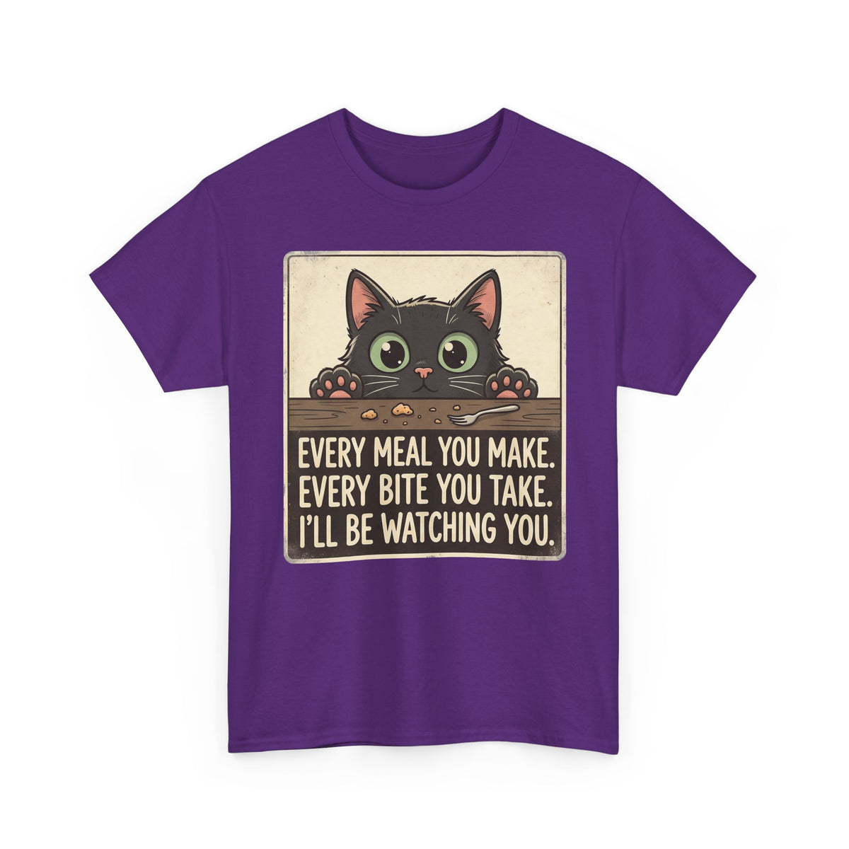 Cute Stalker Cat Watching You T-Shirt — Funny Cat Lover Tee