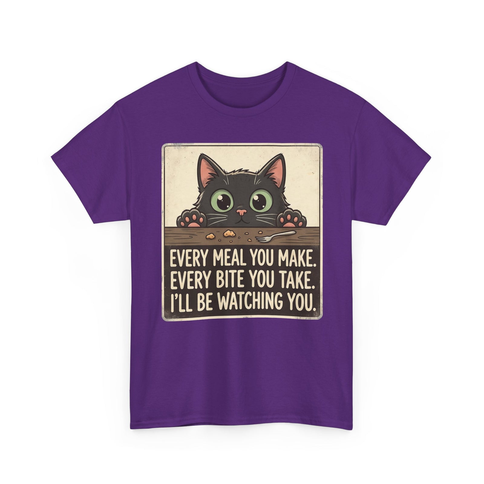 Cute Stalker Cat Watching You T-Shirt — Funny Cat Lover Tee