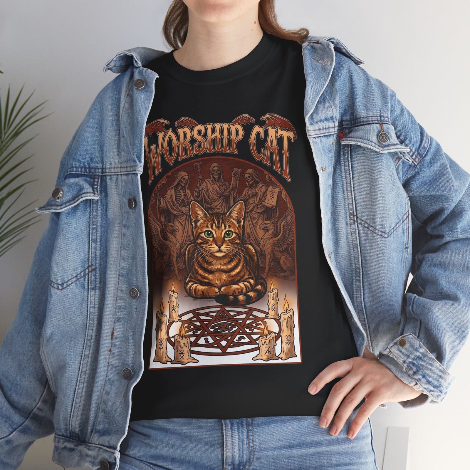 Worship Cat T-Shirt — Cute Cat Faith Graphic Tee