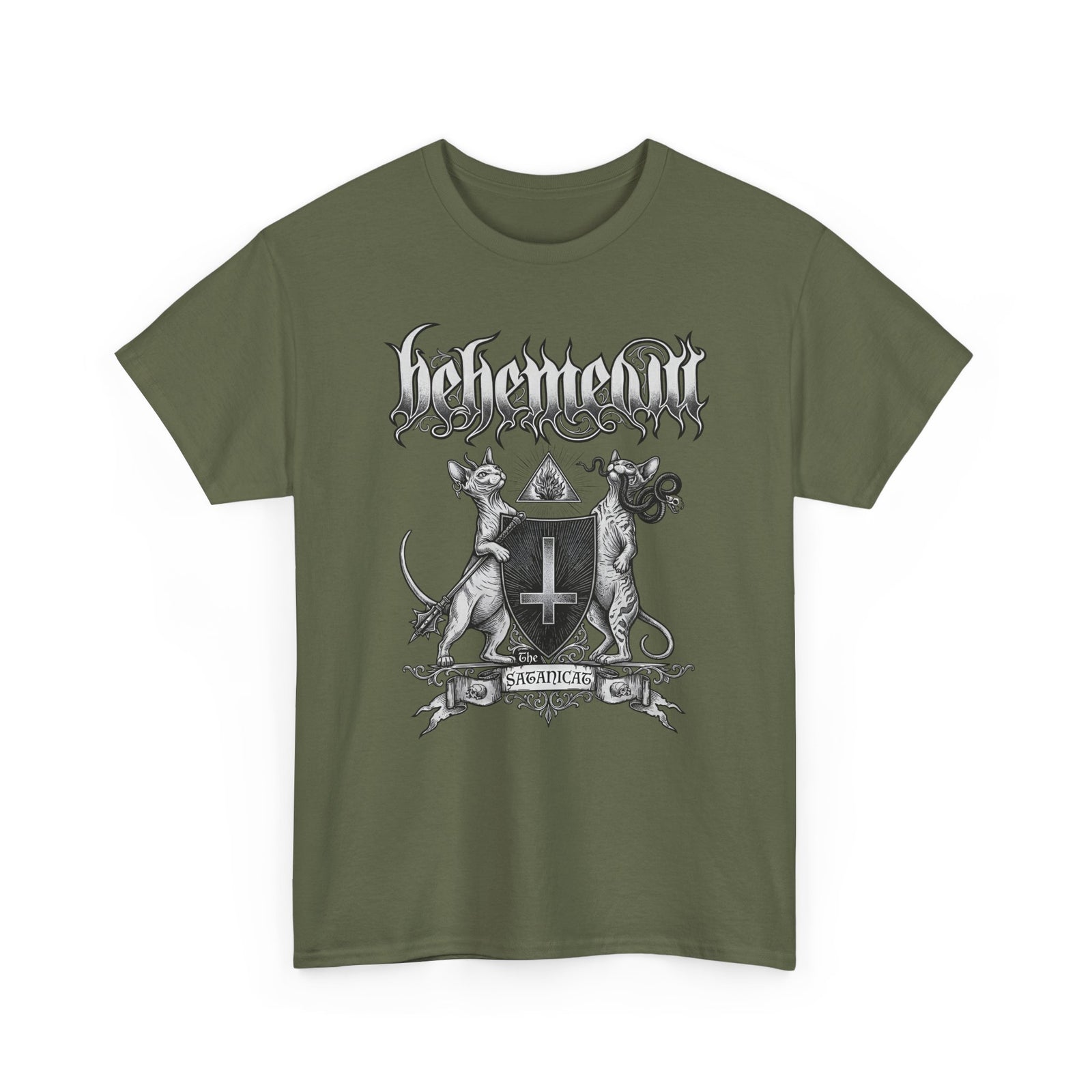 Satanicat Behemeow T-Shirt — Gothic Cat Graphic Tee