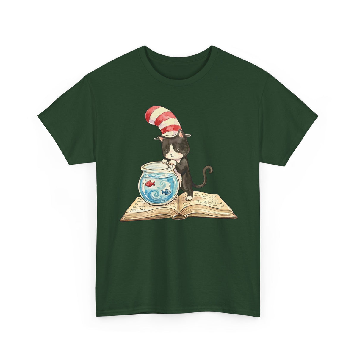 Tuxedo Cat 'Red Fish Blue Fish' T-Shirt