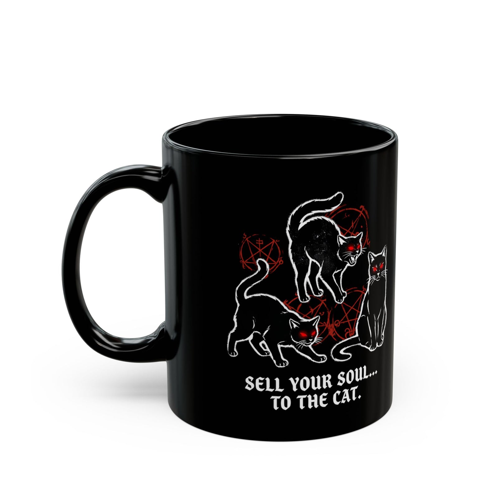 Sell Your Soul To The Cat Black Mug — Funny Cat Lover Mug