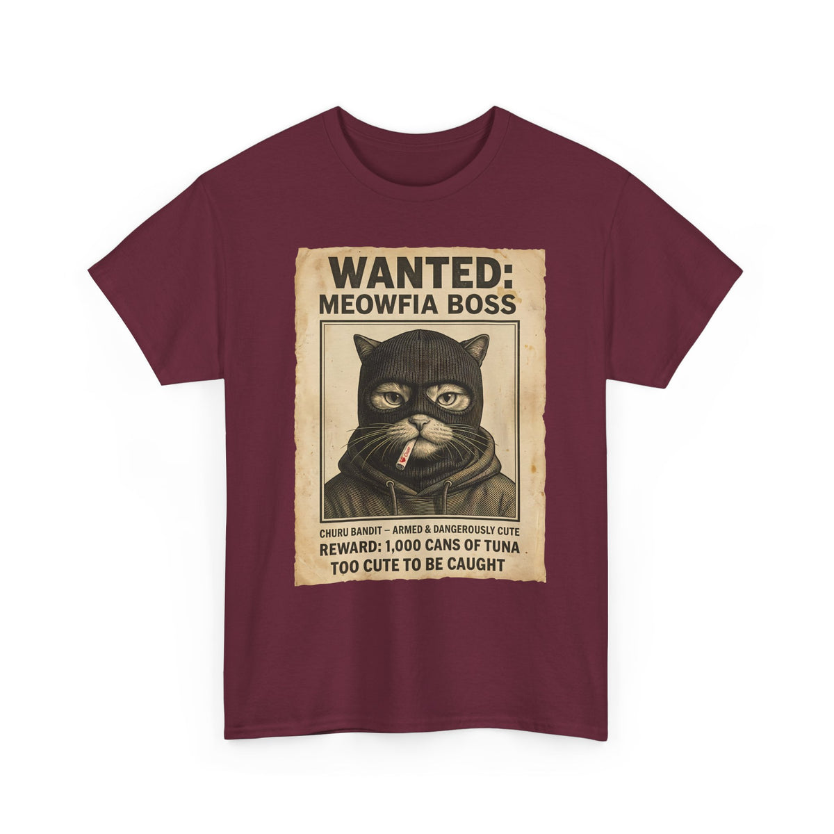 "Meowfia Boss" Wanted Poster Funny Cat T-Shirt
