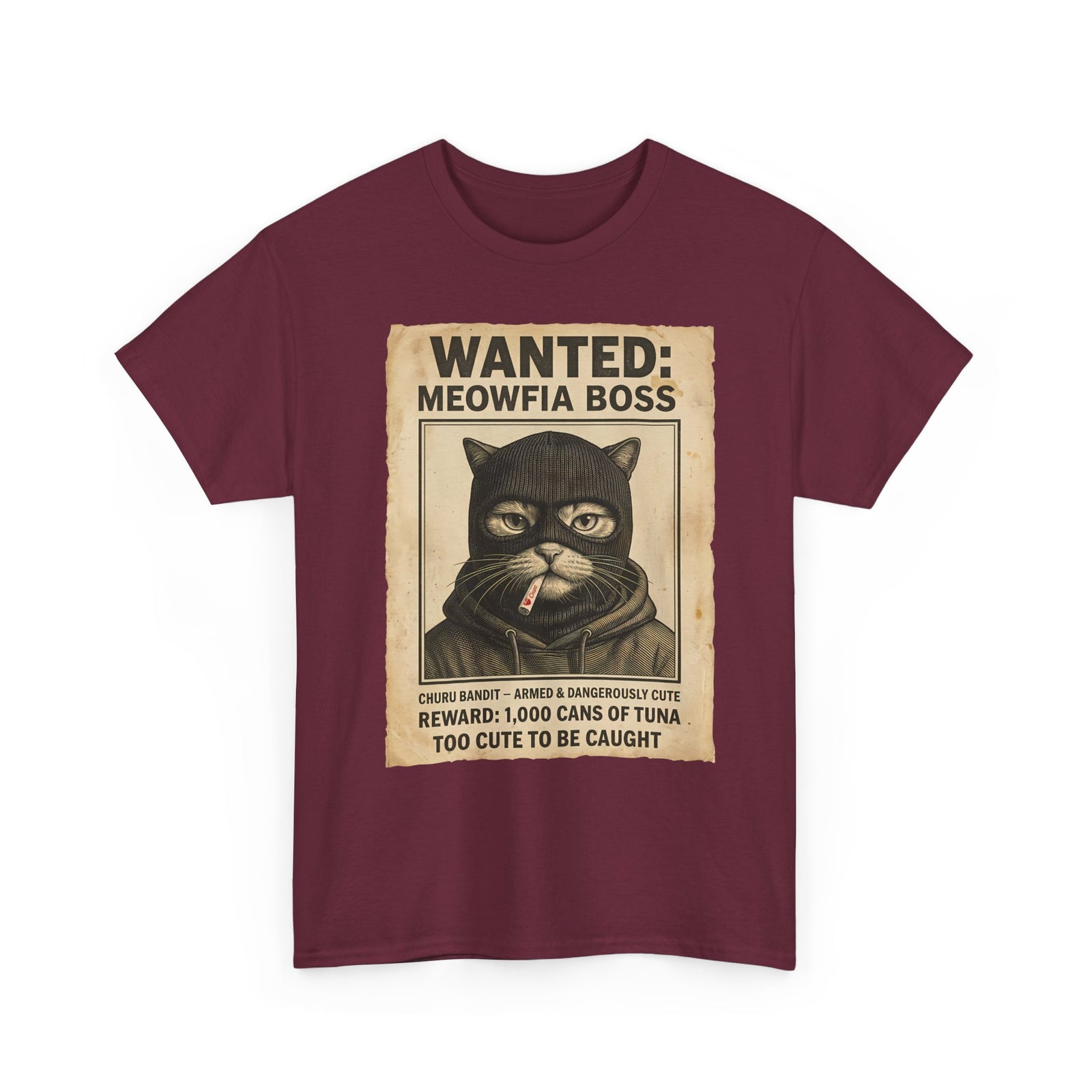 "Meowfia Boss" Wanted Poster Funny Cat T-Shirt