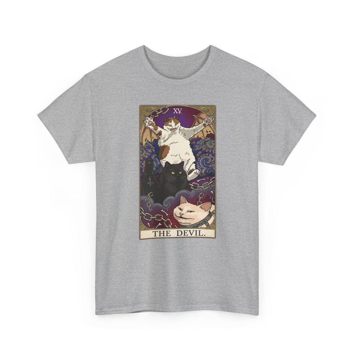 The Devil Cats Tarot T-Shirt — Mystical Cat Tarot Illustration