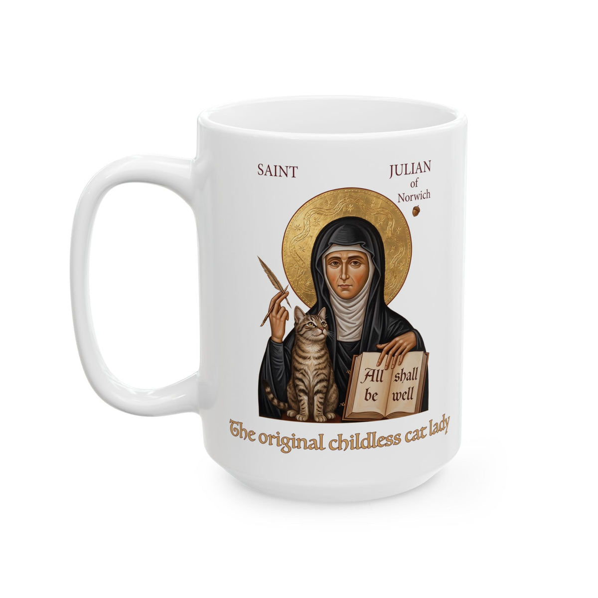 Saint Julian of Norwich Cat Lady Ceramic Mug — The Original Childless Cat Lady