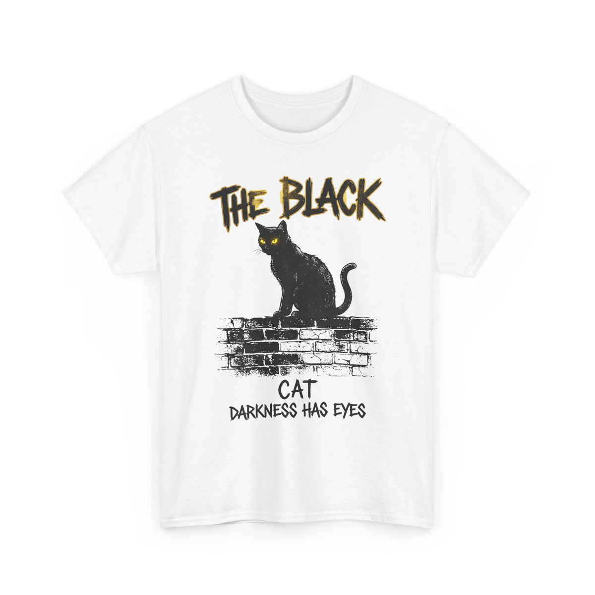 Black Cat T-Shirt — "The Black Cat: Darkness Has Eyes" Halloween Graphic Tee