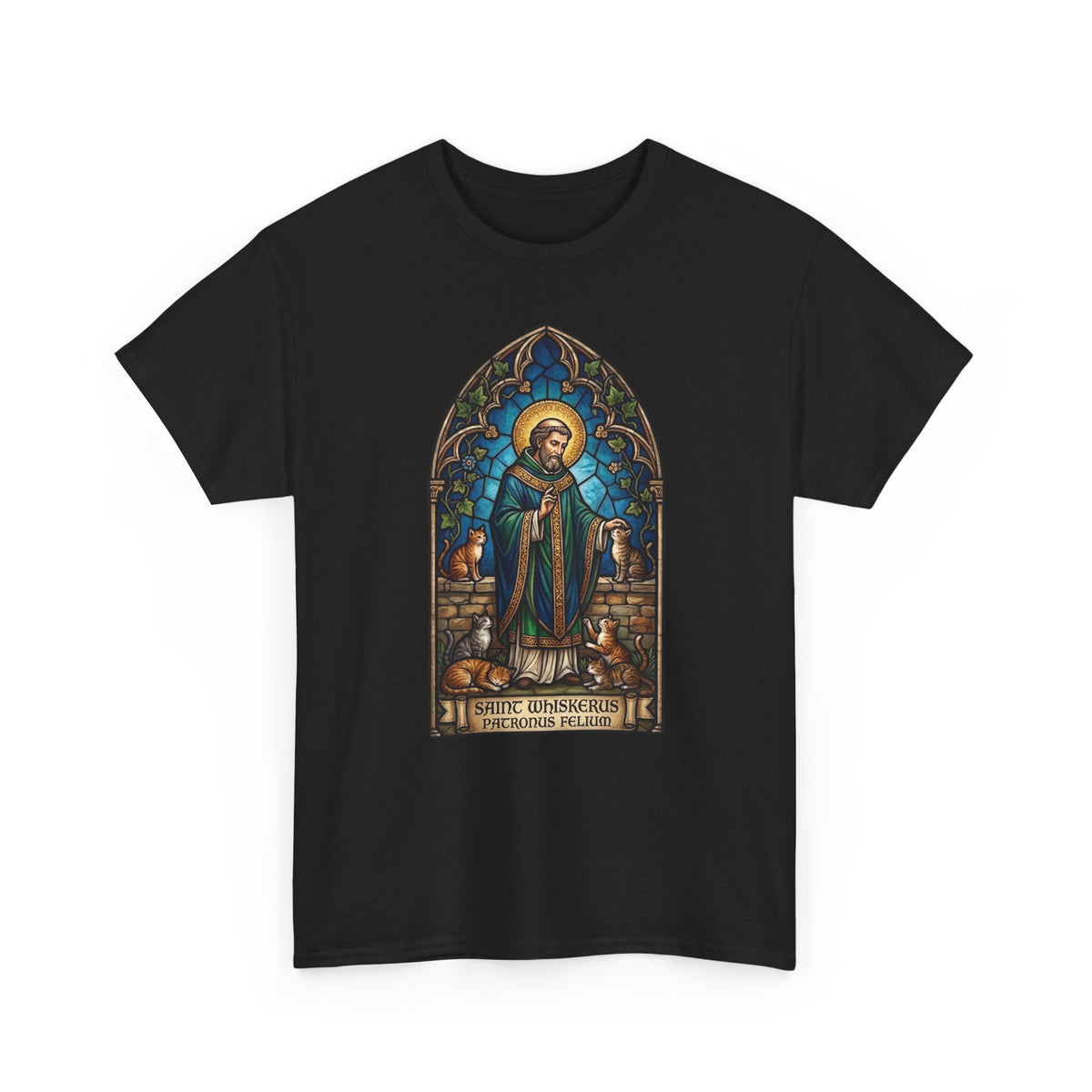Patronus Felium 'Saint Whiskerus' T-Shirt