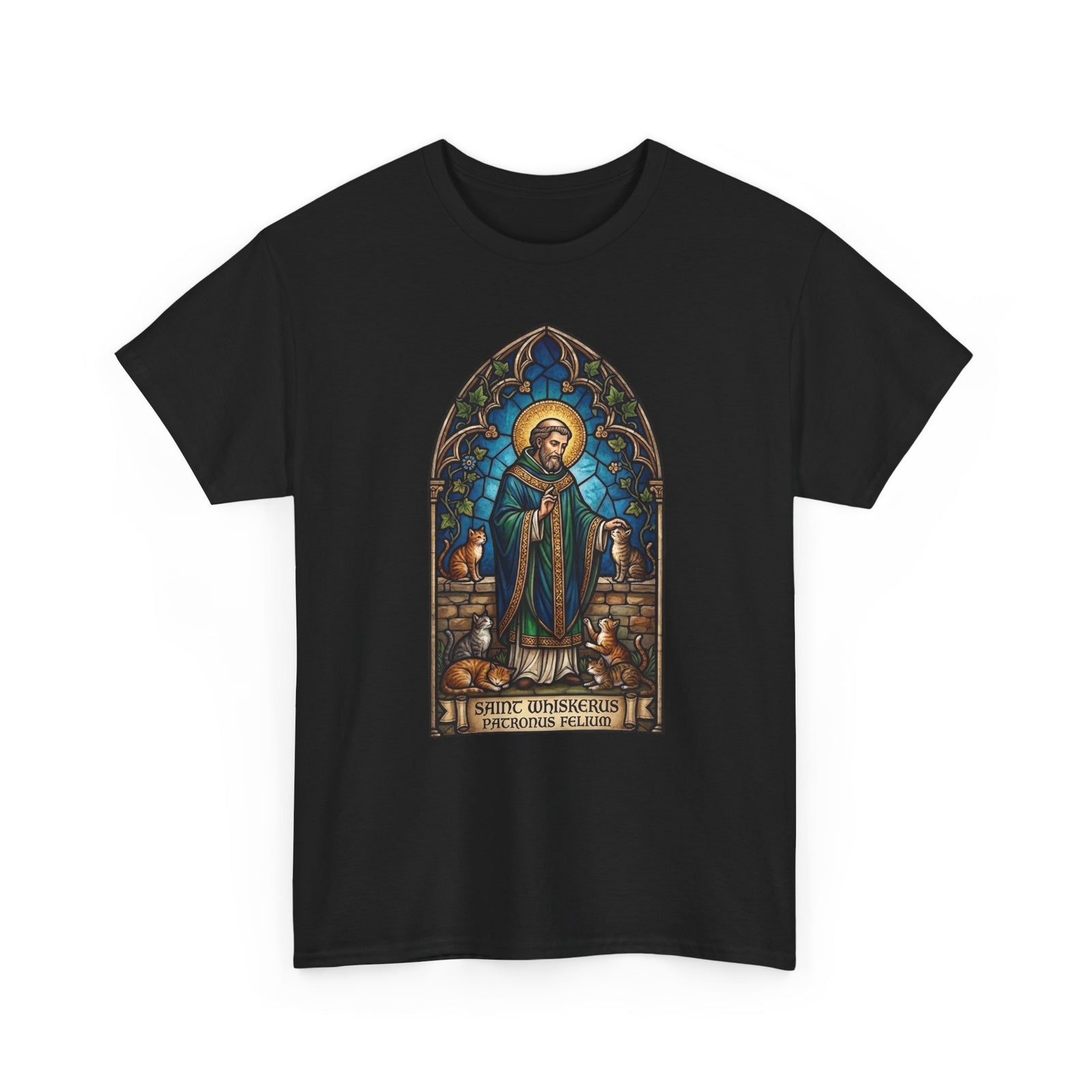 Patronus Felium 'Saint Whiskerus' T-Shirt